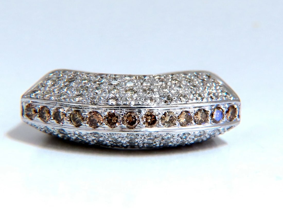 1.84ct natural fancy orange brown Arch dome mod edge deco ring 18kt** - 9