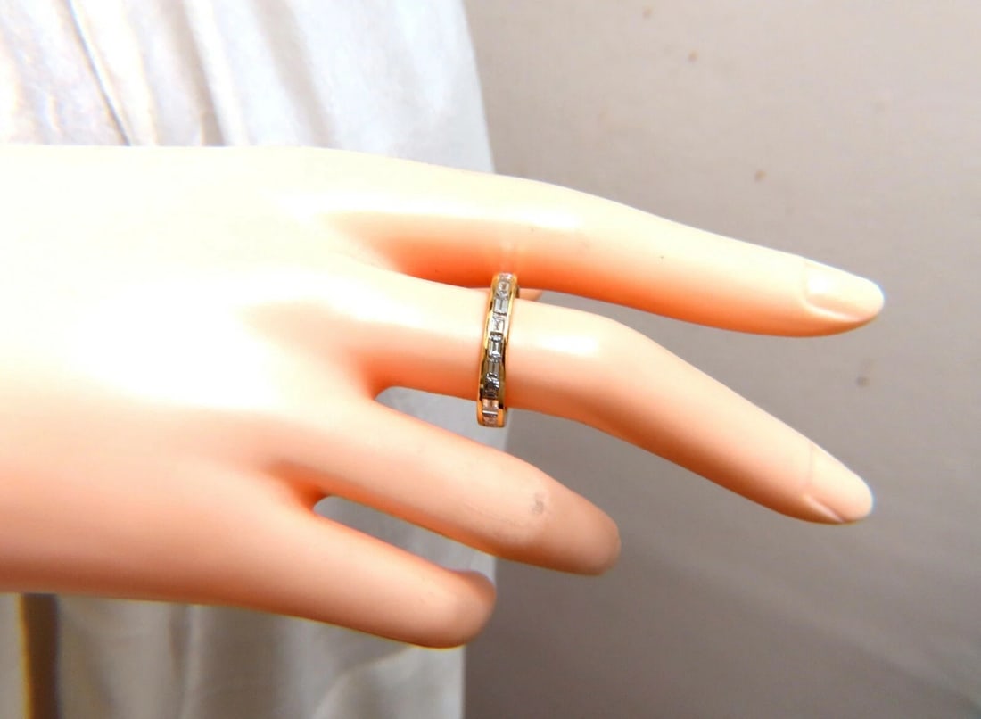 2.20ct. natural baguette diamonds eternity ring 14kt Gold 3.8mm size 8.5 ** - 7