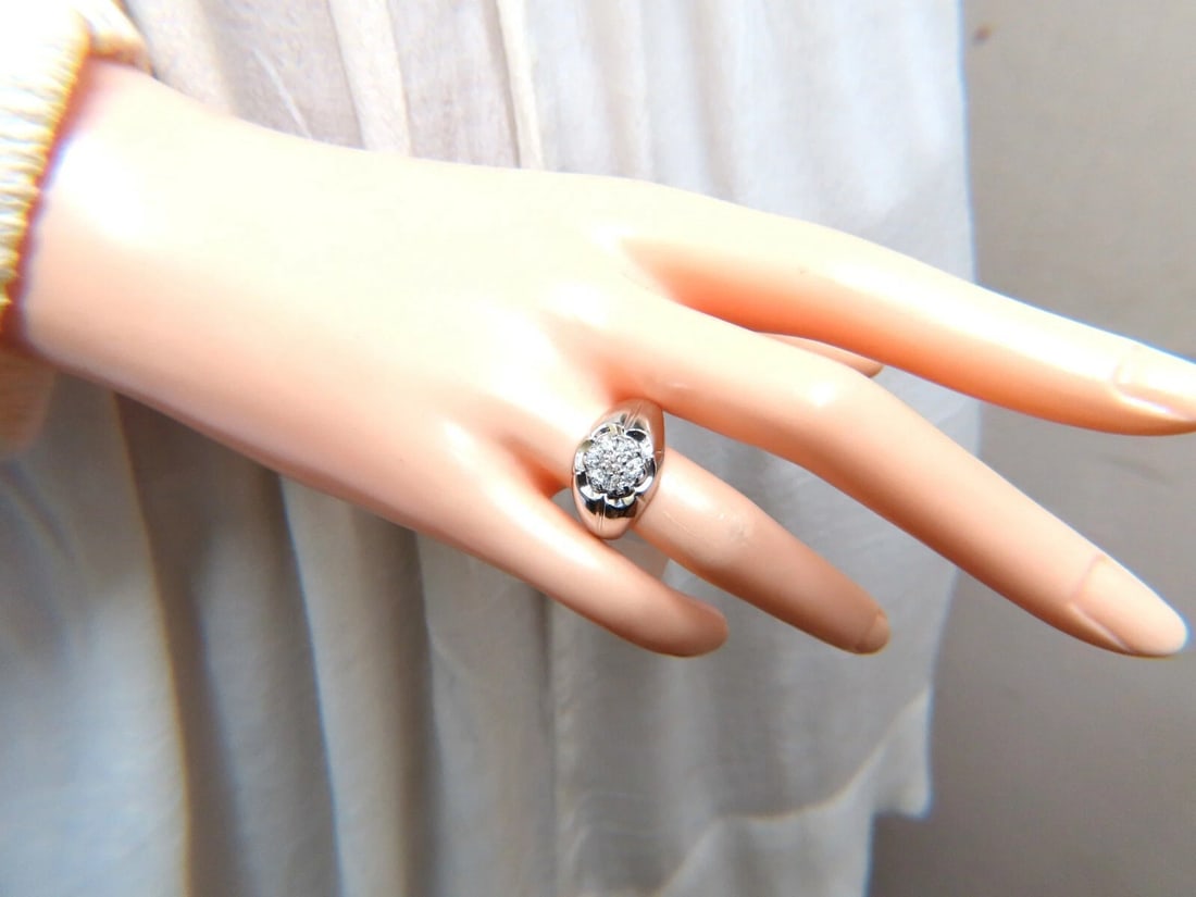 .55ct Natural Round Diamonds Cluster Ring 14kt - 3