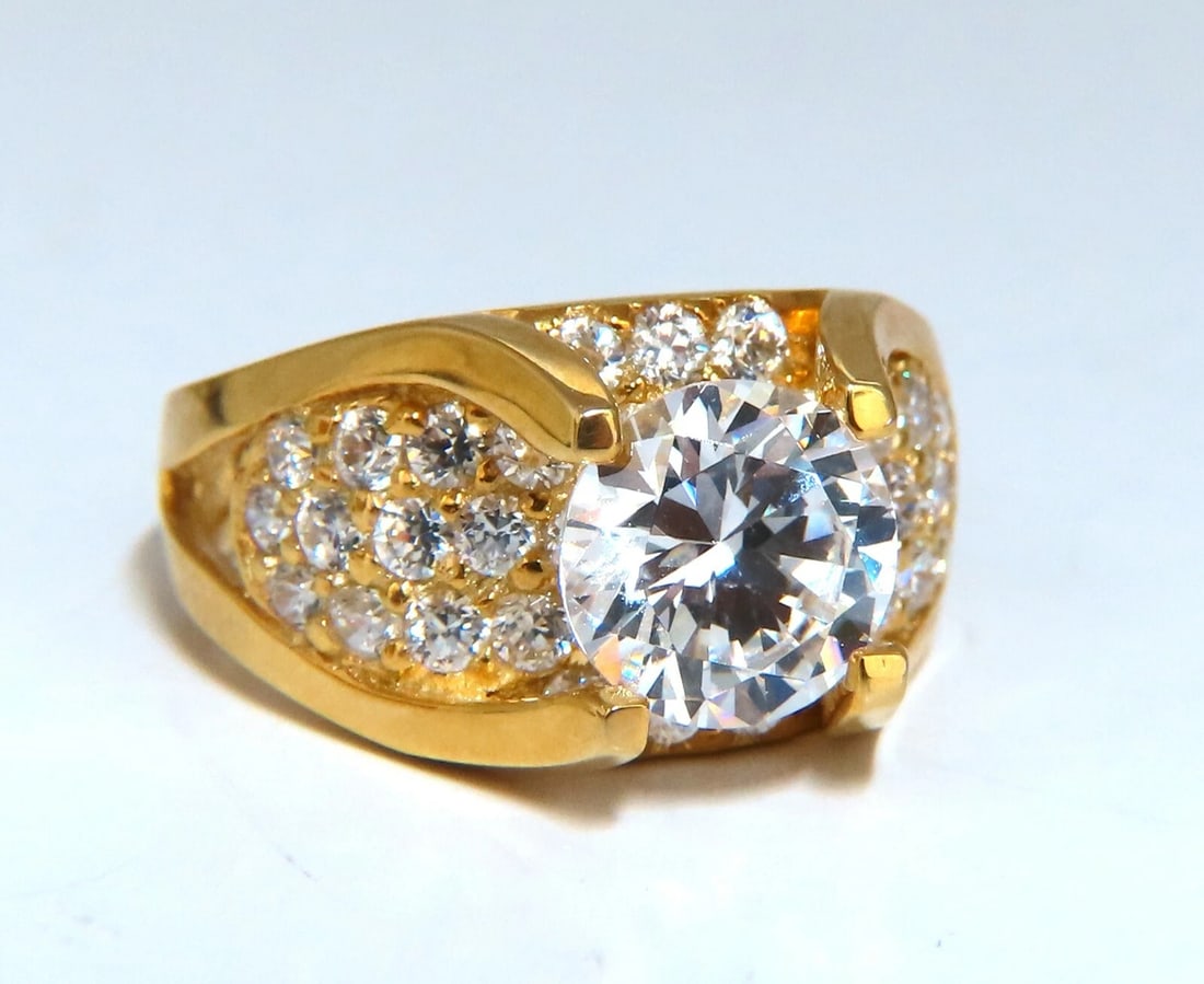 4ct CZ 14kt Gold Ring - 2