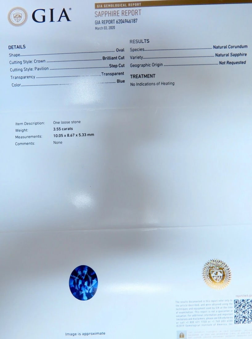 GIA Certified 3.55ct Natural No Heat Blue Sapphire Cocktail Cluster Ring 18kt - 8