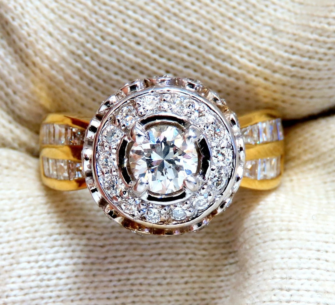 GIA Certified .59ct round cut diamond Raised Crown ring Flush 14Kt - 4