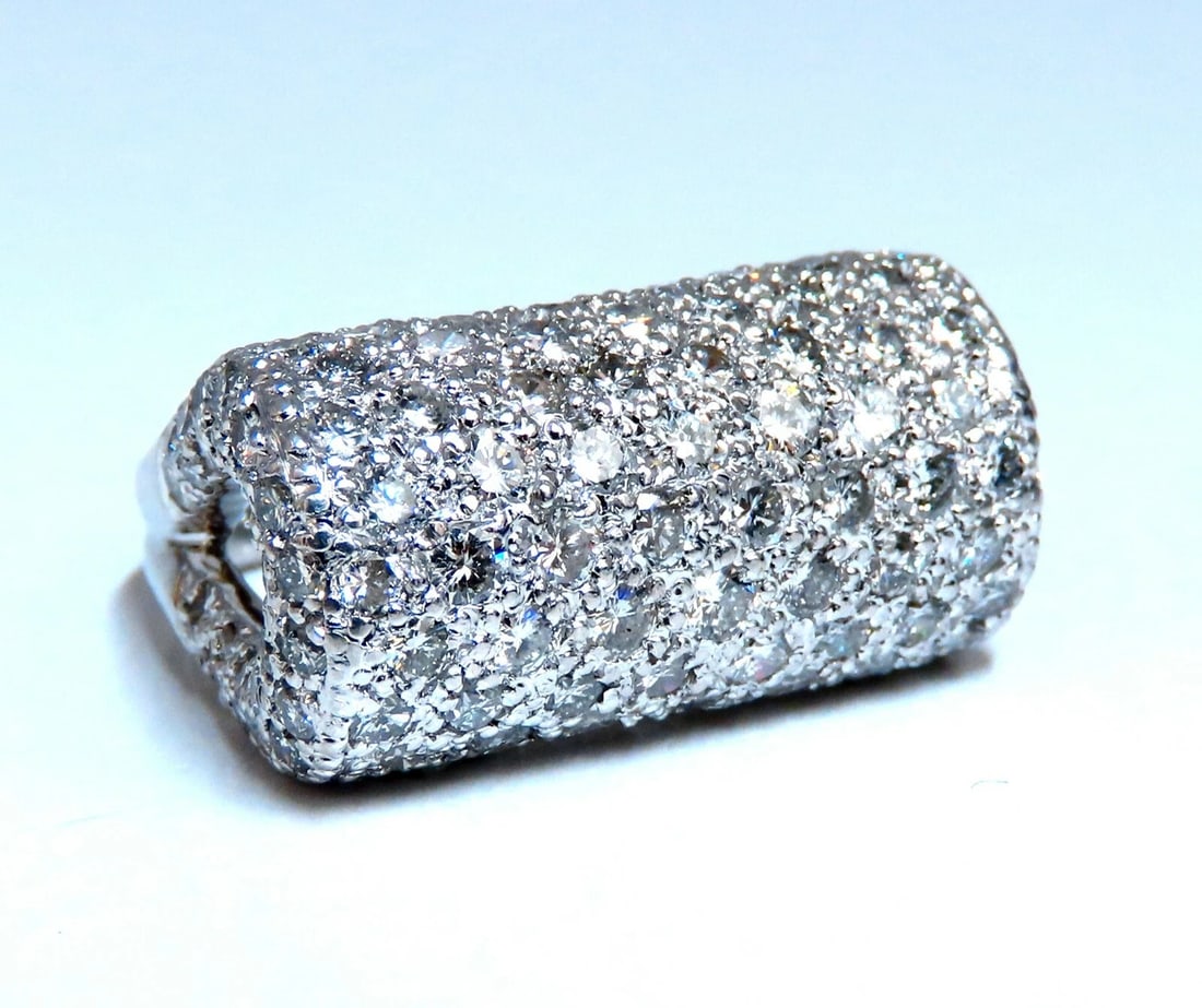 2.54ct Natural Diamonds Fold Over Ring 18kt Fine Deco Bead Set Pave - 2