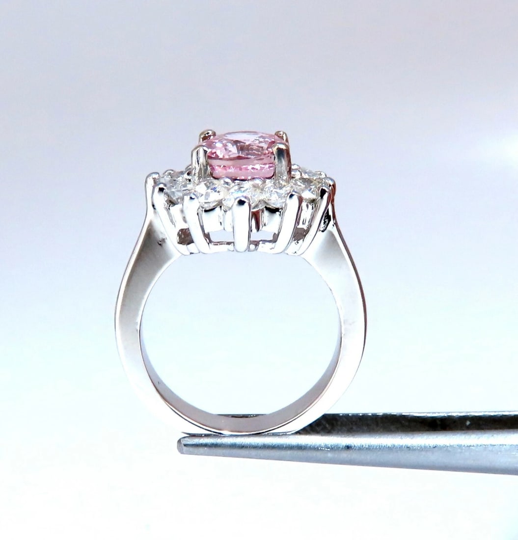 GIA Certified 3.58ct Natural Padparadscha Pink Sapphire Diamond Ring Fine - 5