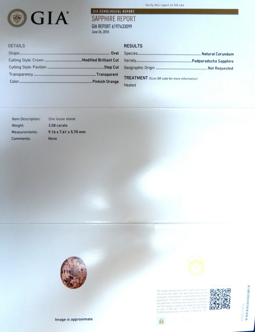 GIA Certified 3.58ct Natural Padparadscha Pink Sapphire Diamond Ring Fine - 8