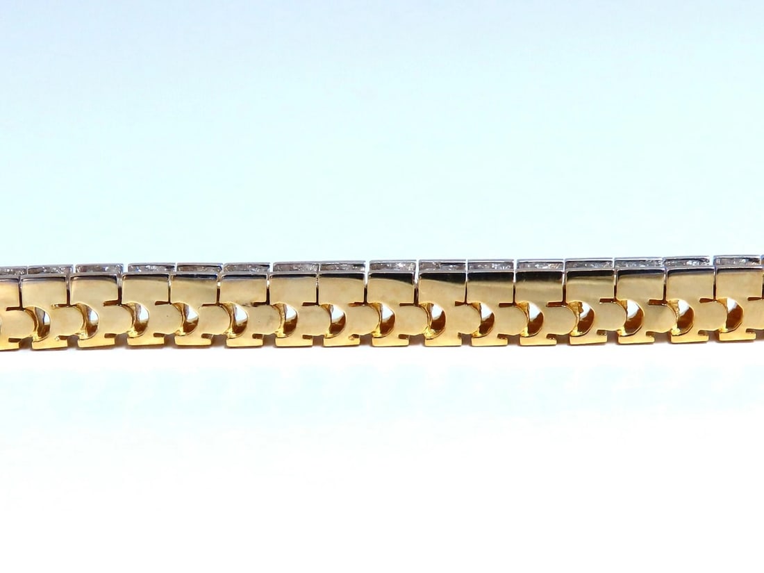 1.40ct Natural Diamonds Tennis Bracelet 14kt Gold Classic Channel Mount** - 3