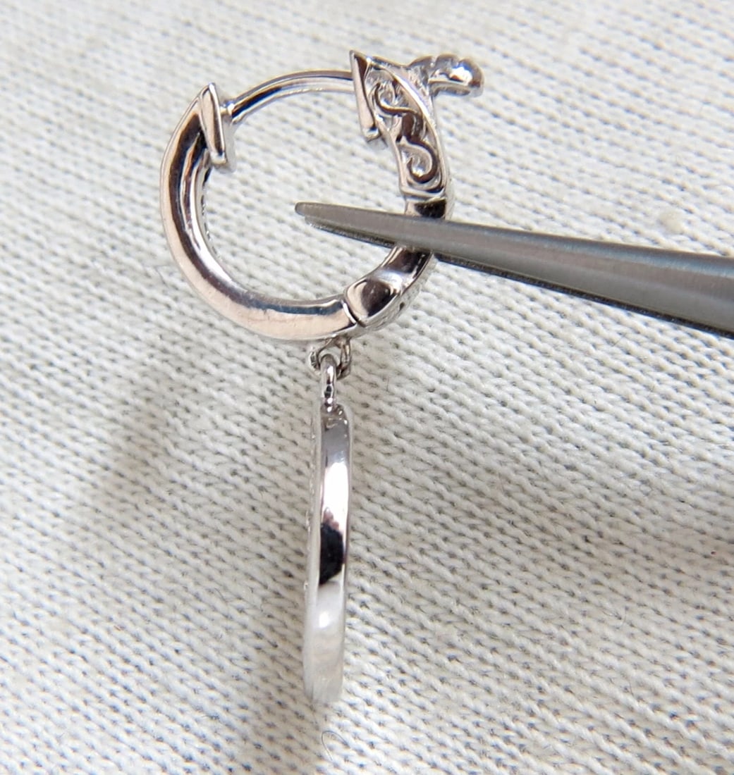 1.50ct natural diamonds dangle earrings 14kt circle dangles** - 3