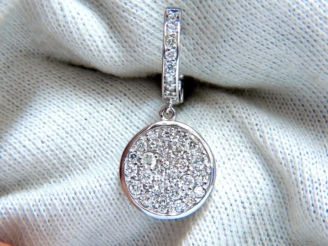 1.50ct natural diamonds dangle earrings 14kt circle dangles** - 5