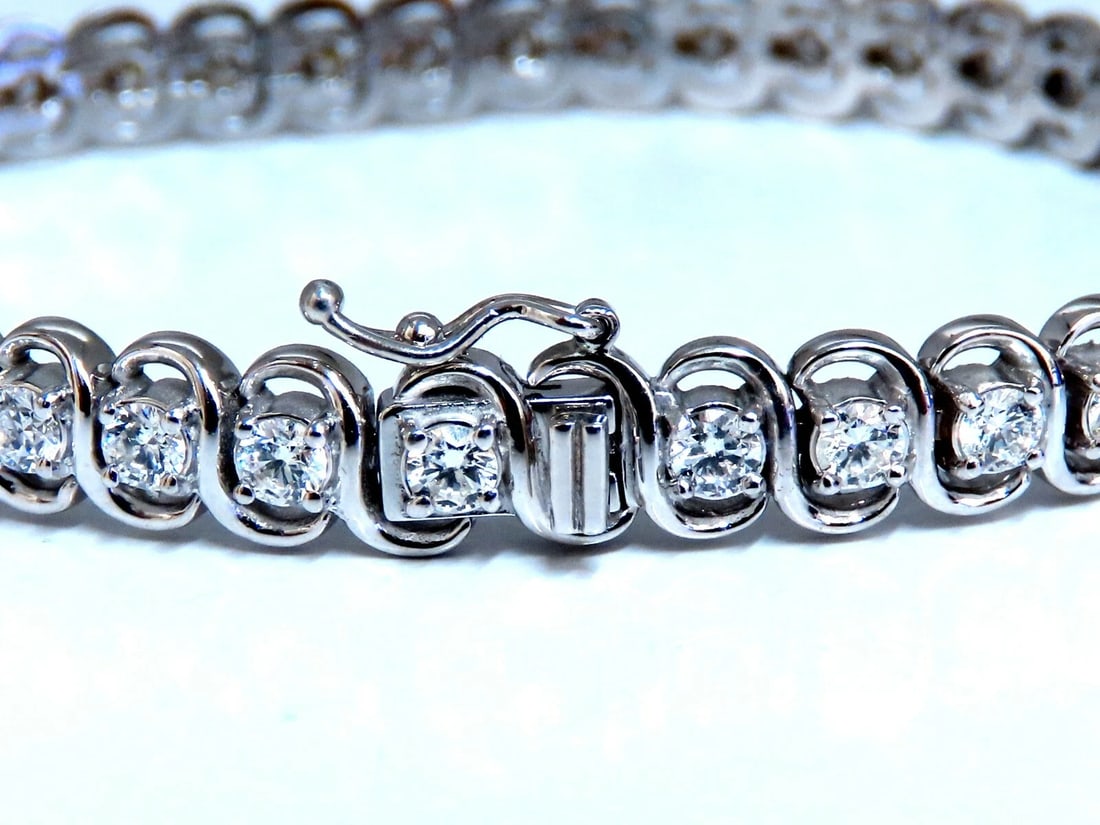 3.80ct Natural Diamonds InterLink Tennis Bracelet 14kt Gold** - 4