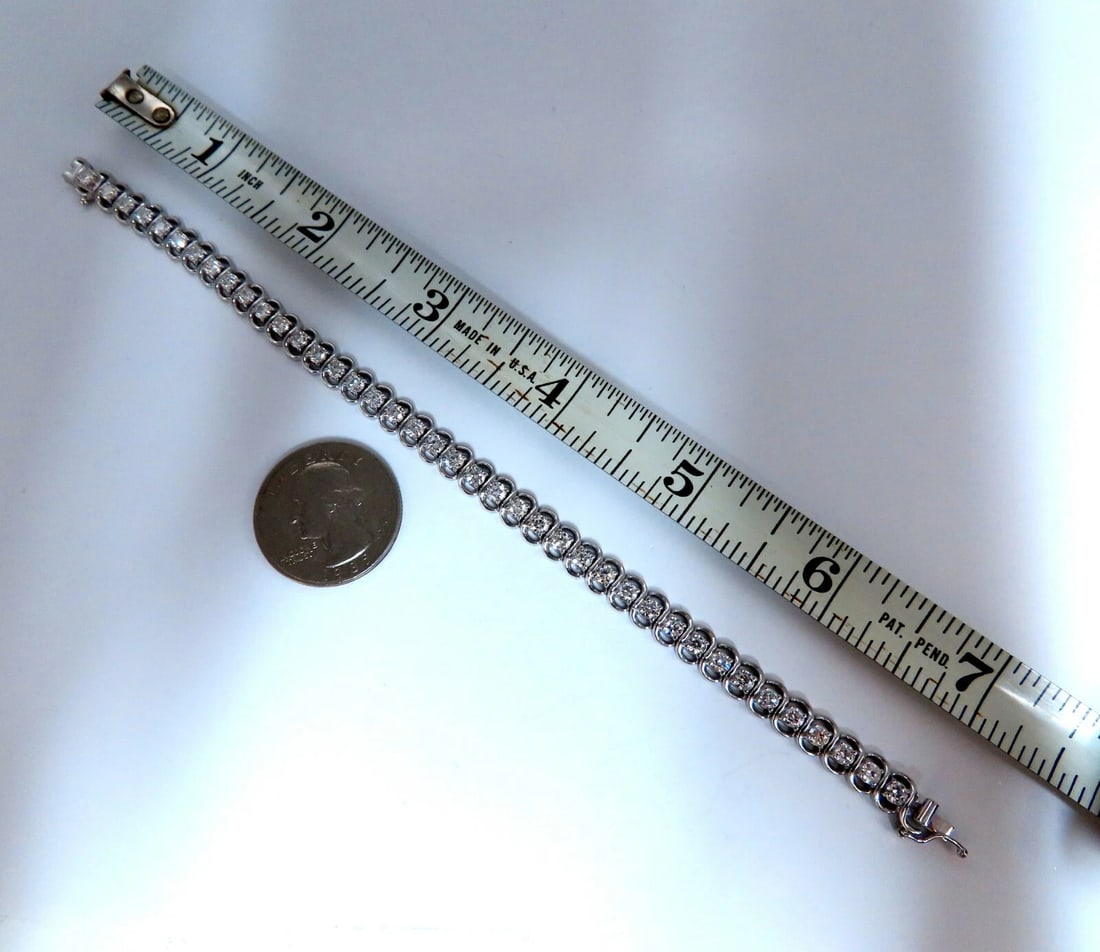 3.80ct Natural Diamonds InterLink Tennis Bracelet 14kt Gold** - 5