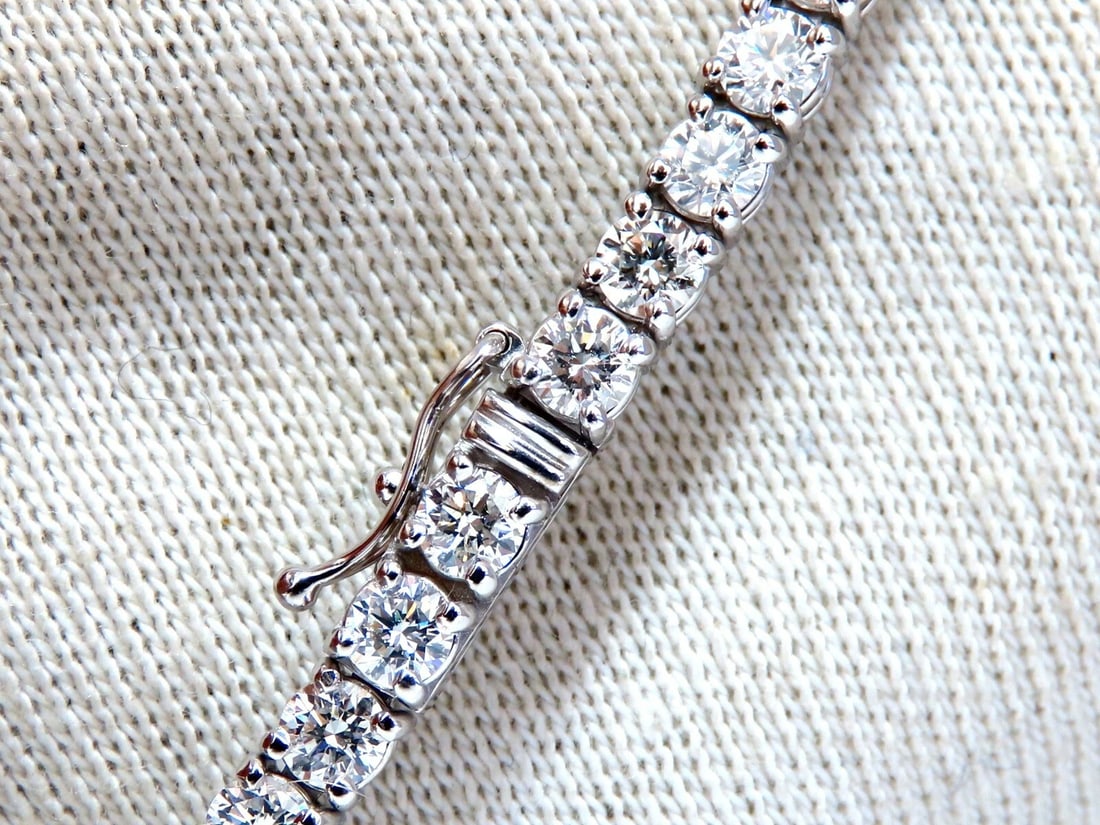 6.65ct Natural Diamonds Tennis Bracelet 14kt Gold Classic Riviera** - 3