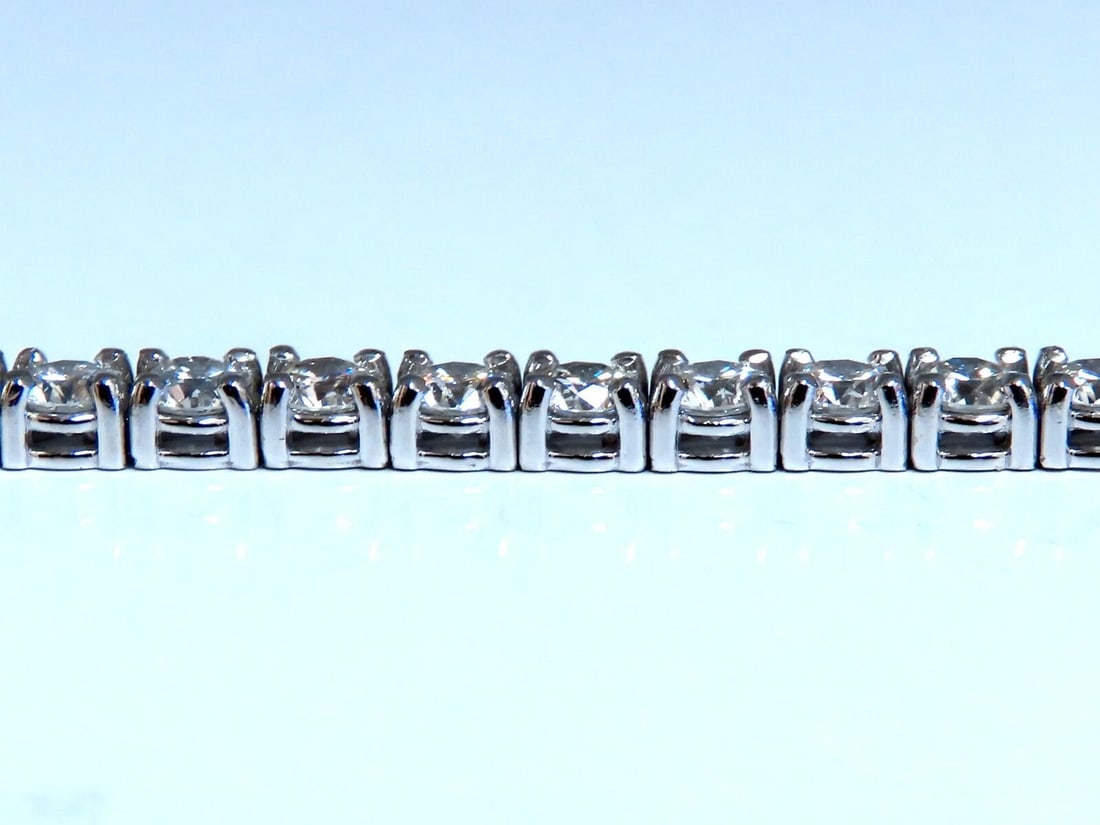 6.65ct Natural Diamonds Tennis Bracelet 14kt Gold Classic Riviera** - 6