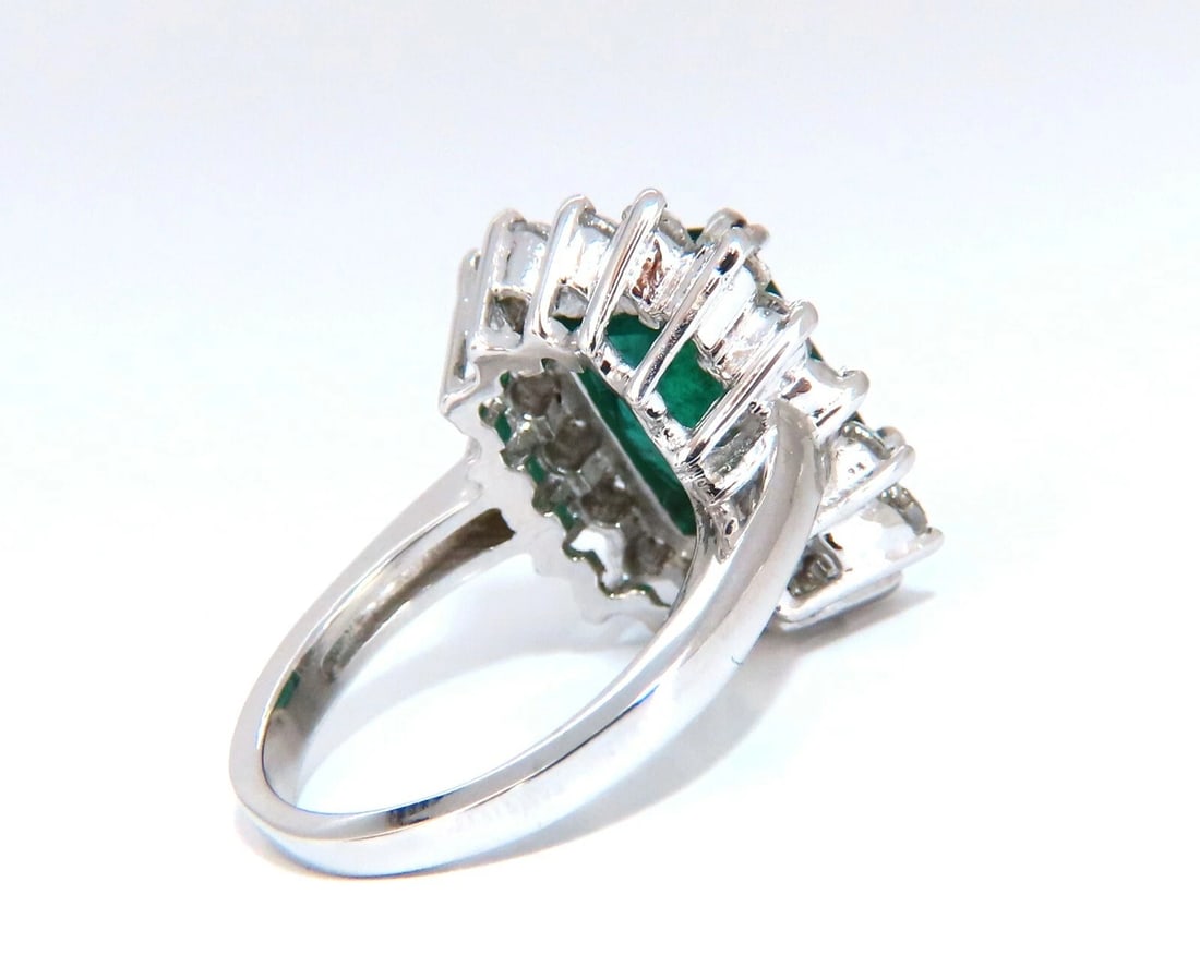 7.15ct Natural Emerald Diamonds Cluster Halo Ring 14kt - 5