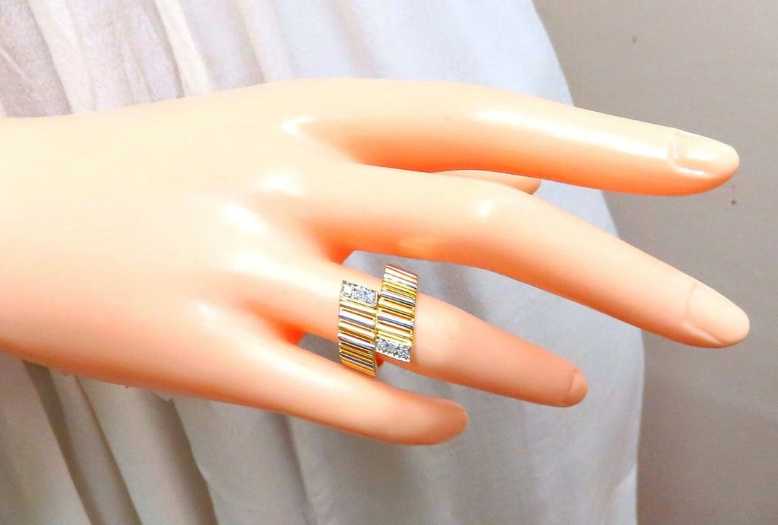 .10ct Tubular Round cut diamond ring 18kt H/vs2 - 6