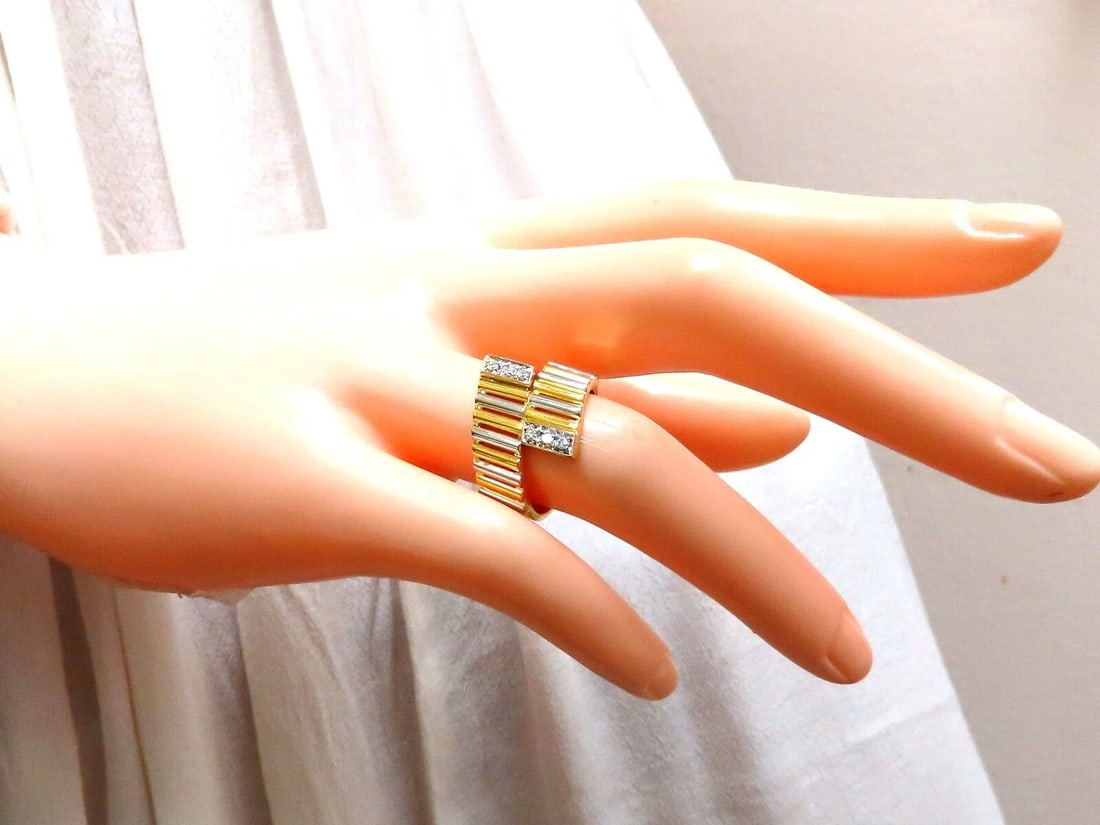 .10ct Tubular Round cut diamond ring 18kt H/vs2 - 7