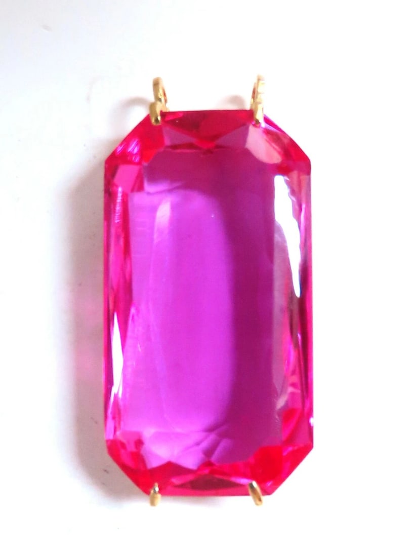 156ct GIA Certified Lab Pink Sapphire necklace 14kt ** - 4