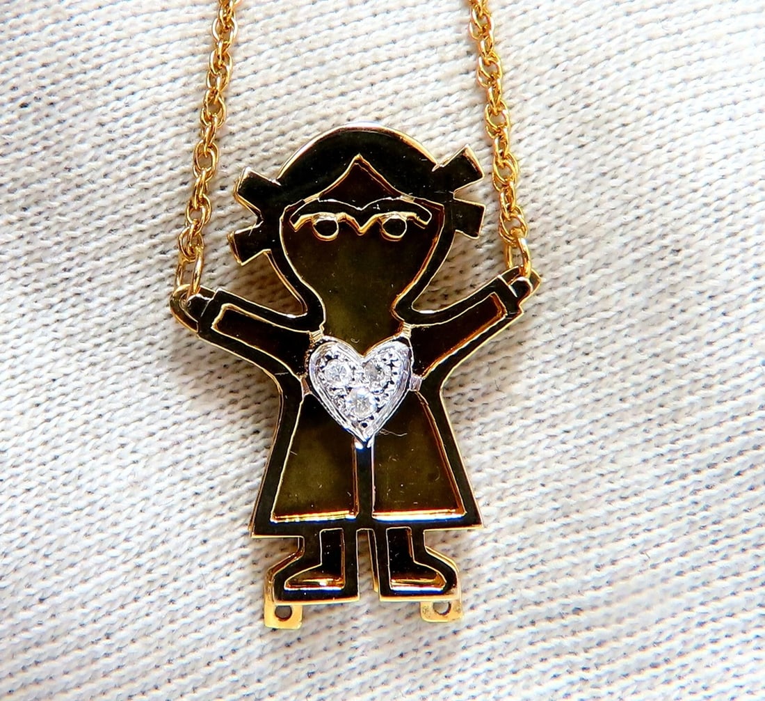 Diamonds Emoji Necklace 14kt yellow gold ** - 3
