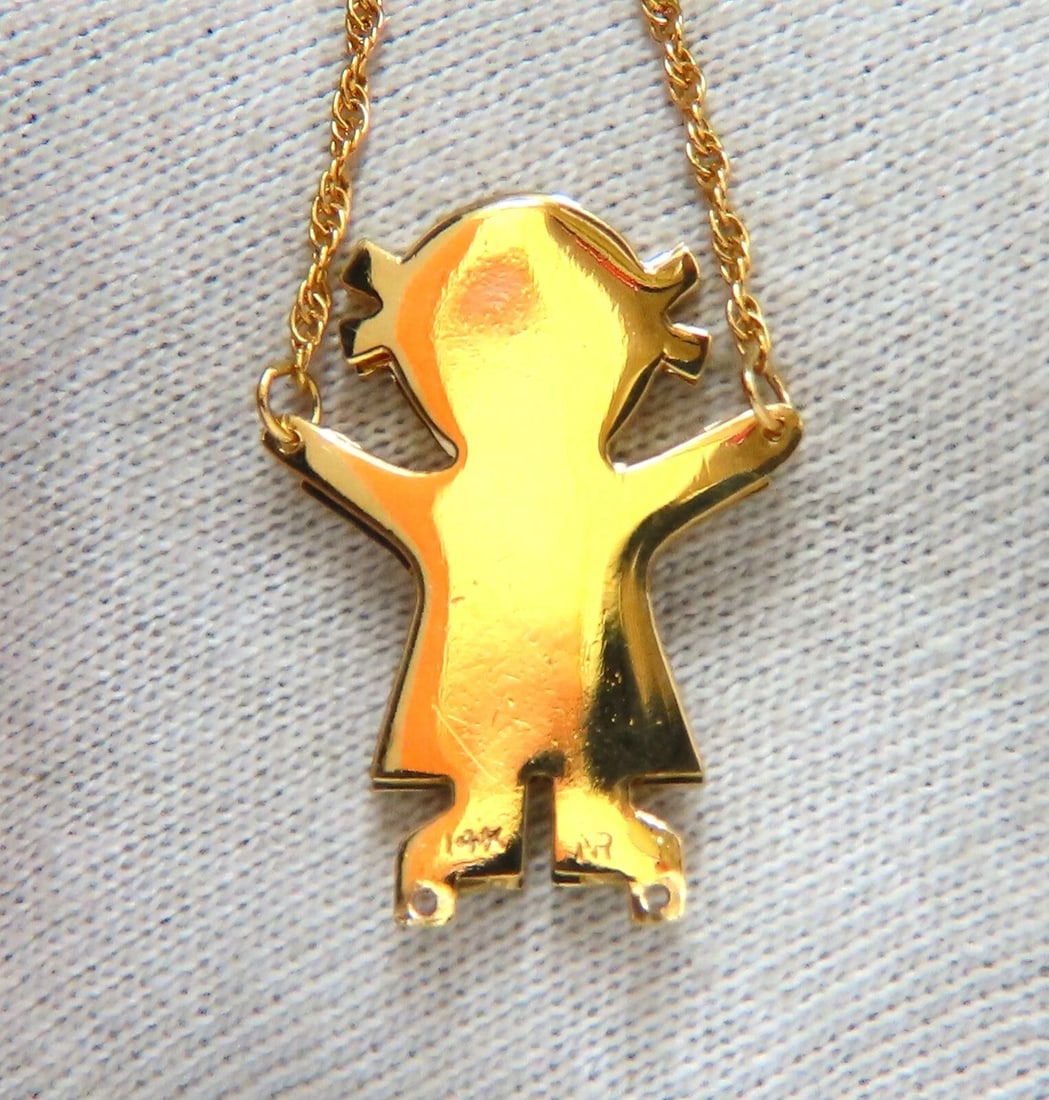 Diamonds Emoji Necklace 14kt yellow gold ** - 4