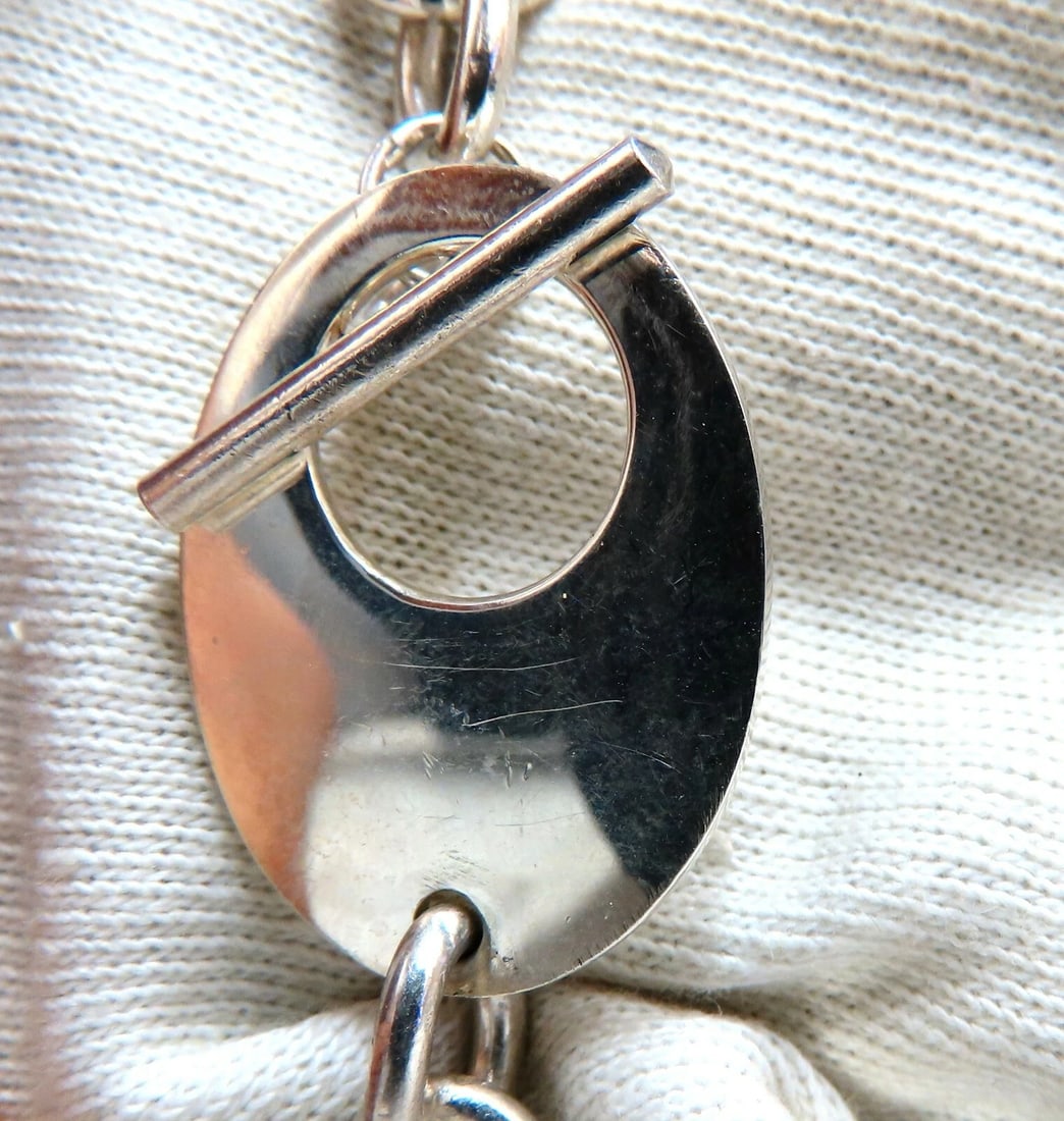 Sterling Silver Toggle Heart Link Bracelet** - 4