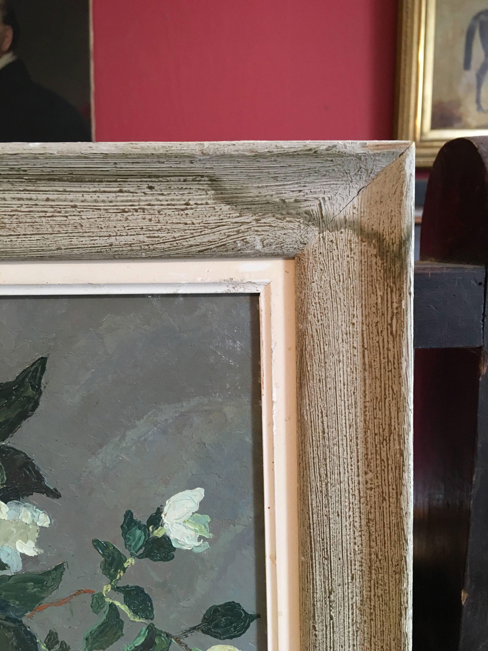 Fleurs' French Bouquet, Impressionist Oil Painting, Signed Mid-20th Century - 7