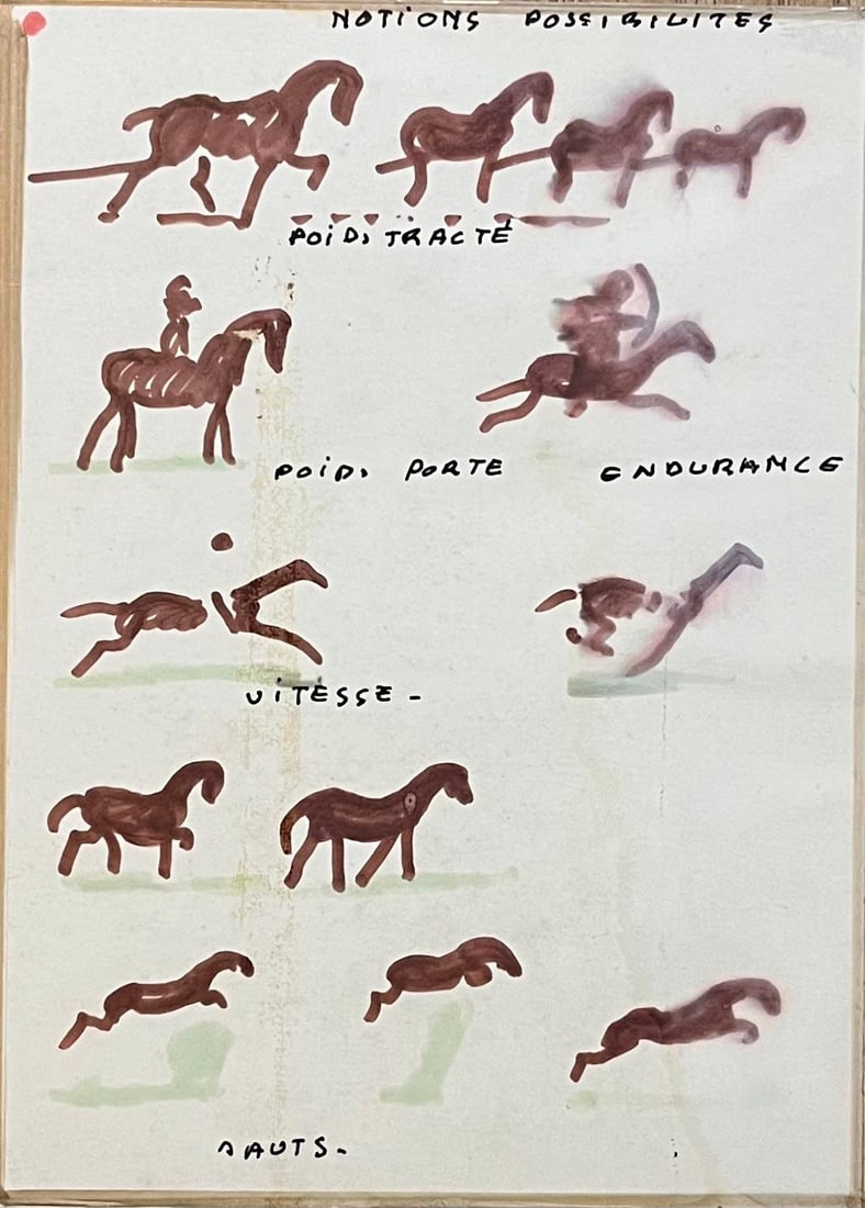 Notions Possibilités Study of Horse Gaits and Motion by Robert Ladou 20th century - 2