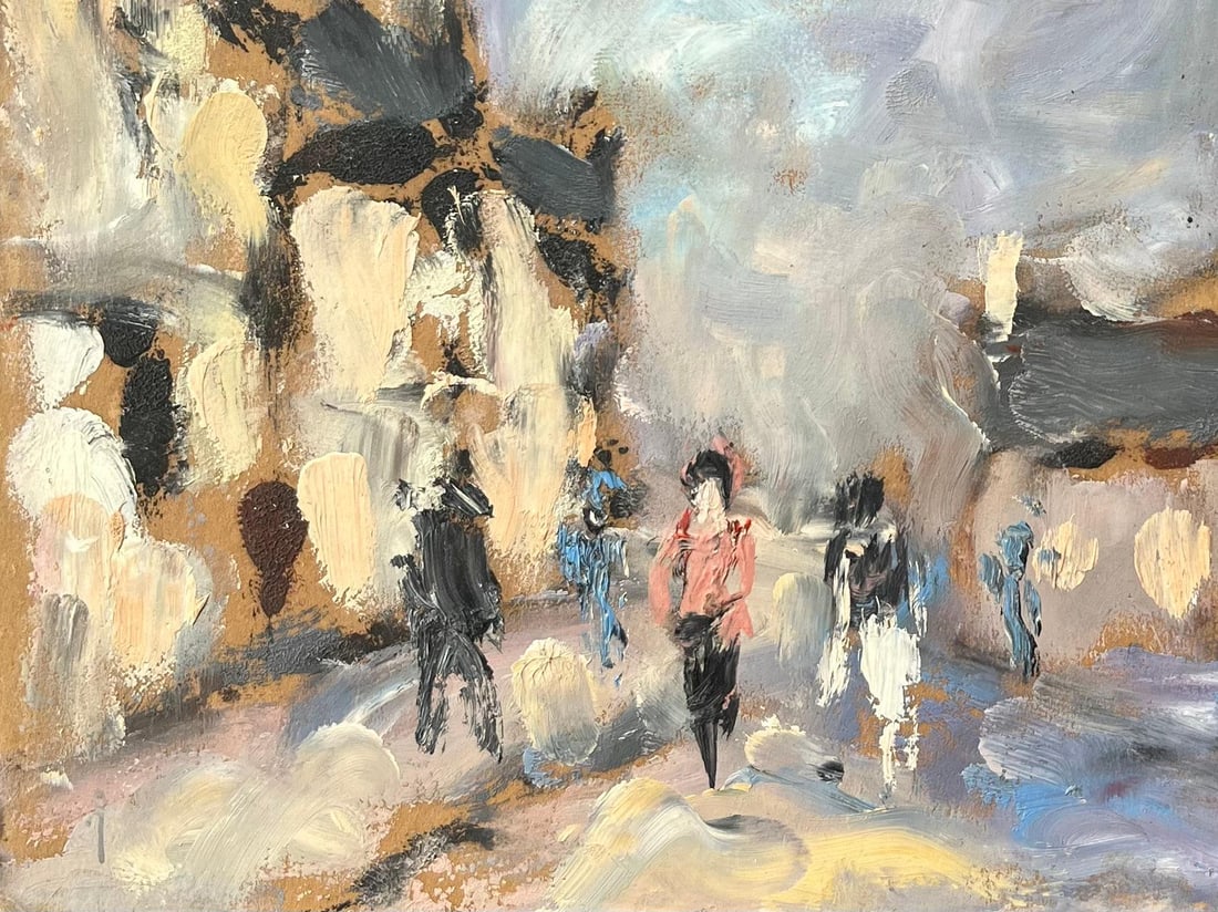 Rue de Village animée French Oil Painting of a Village Street Scene 2002 - 3