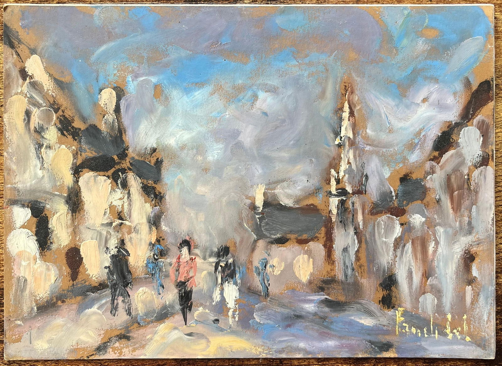 Rue de Village animée French Oil Painting of a Village Street Scene 2002 - 8