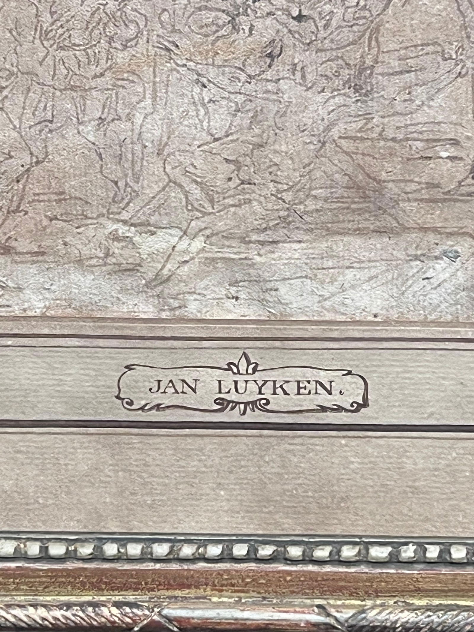 17th Century Dutch Old Master Ink Drawing Christ on the Cross Many Figures 1674 1674 - 2