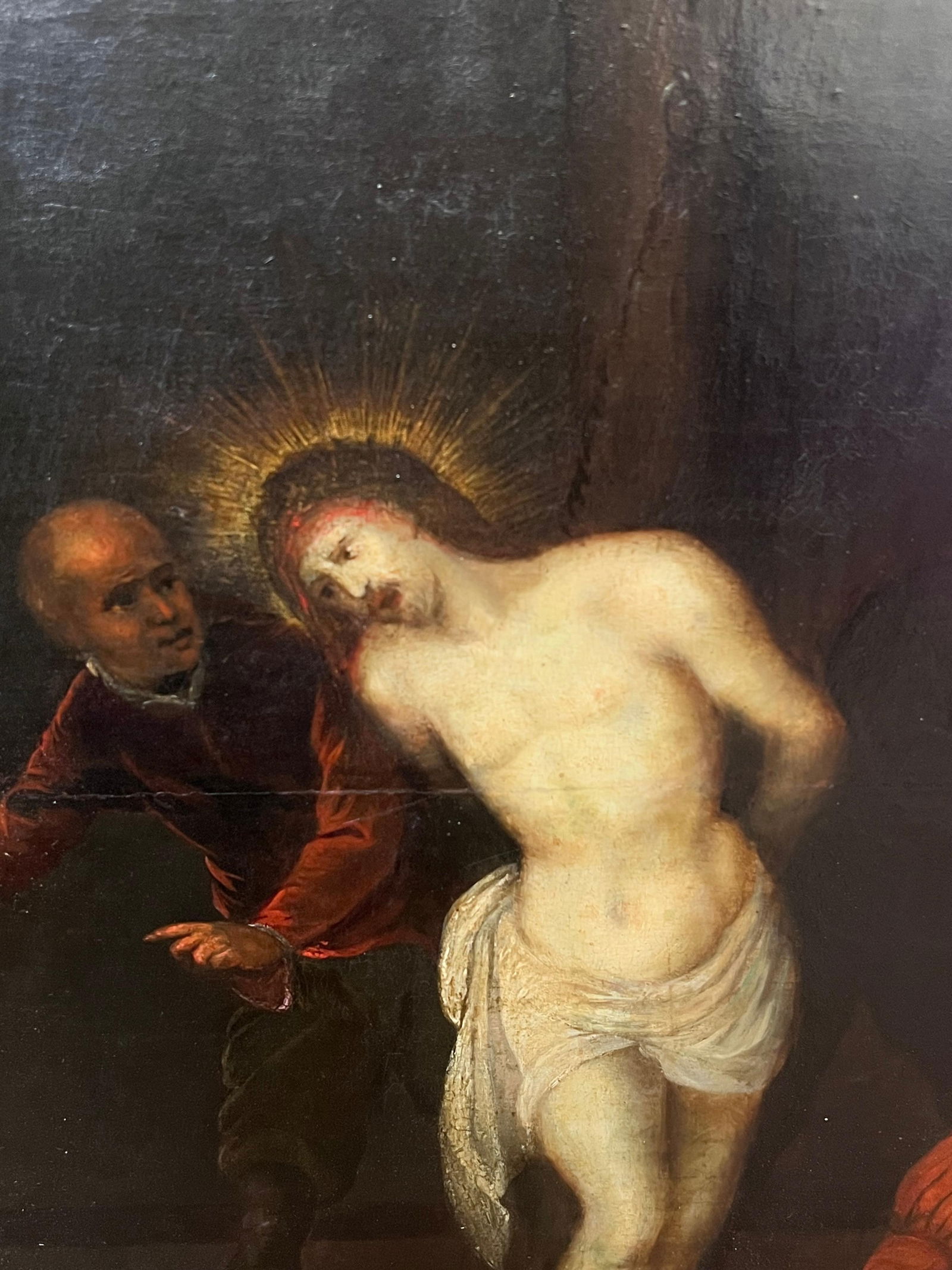 17th Century Flemish Baroque Old Master Oil on Panel Flagellation of Christ 17th century - 6