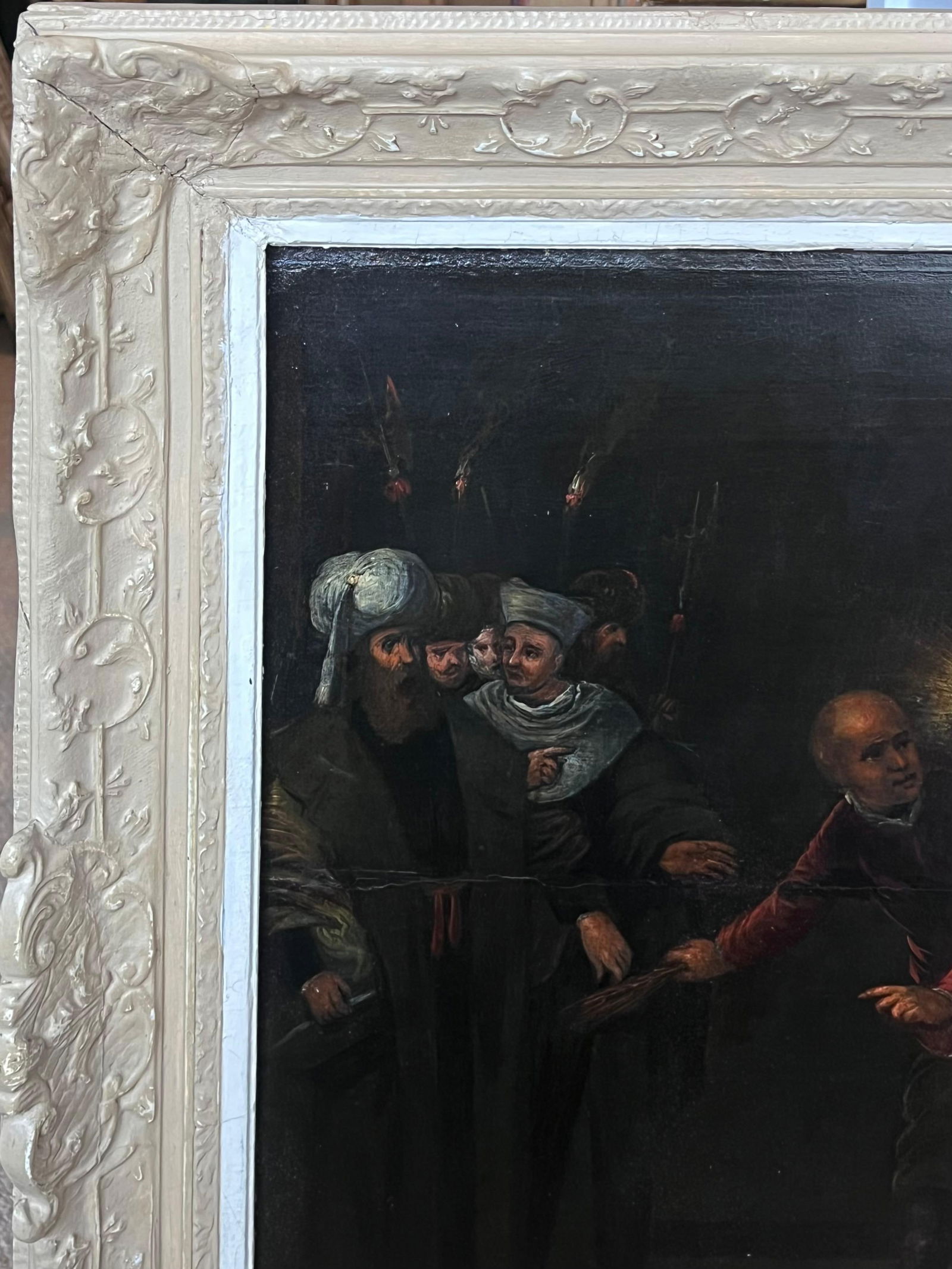 17th Century Flemish Baroque Old Master Oil on Panel Flagellation of Christ 17th century - 8