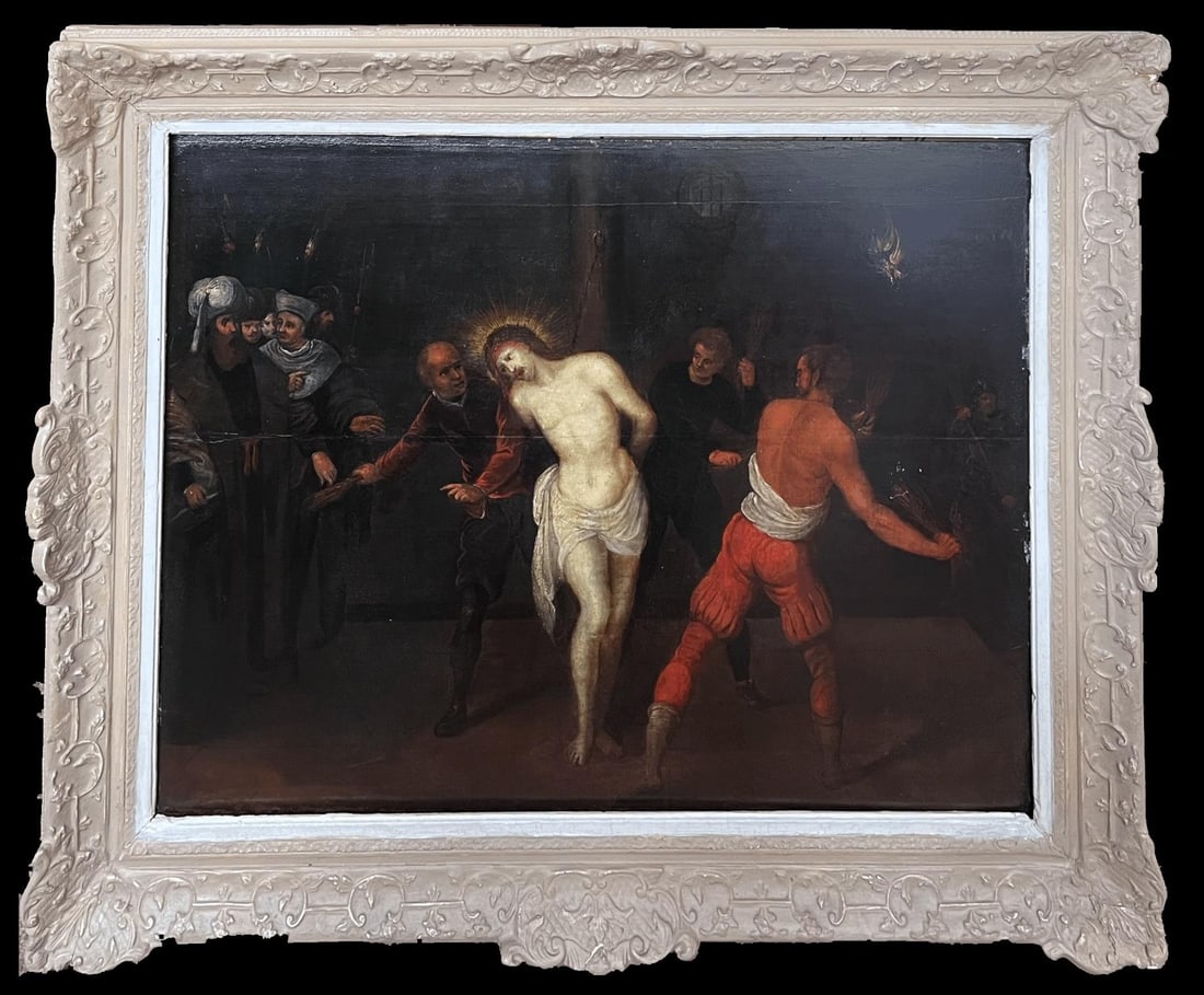 17th Century Flemish Baroque Old Master Oil on Panel Flagellation of Christ 17th century (1 of 13)