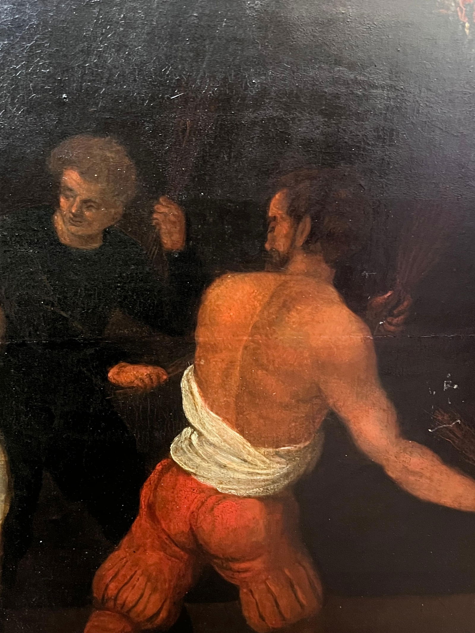 17th Century Flemish Baroque Old Master Oil on Panel Flagellation of Christ 17th century - 4