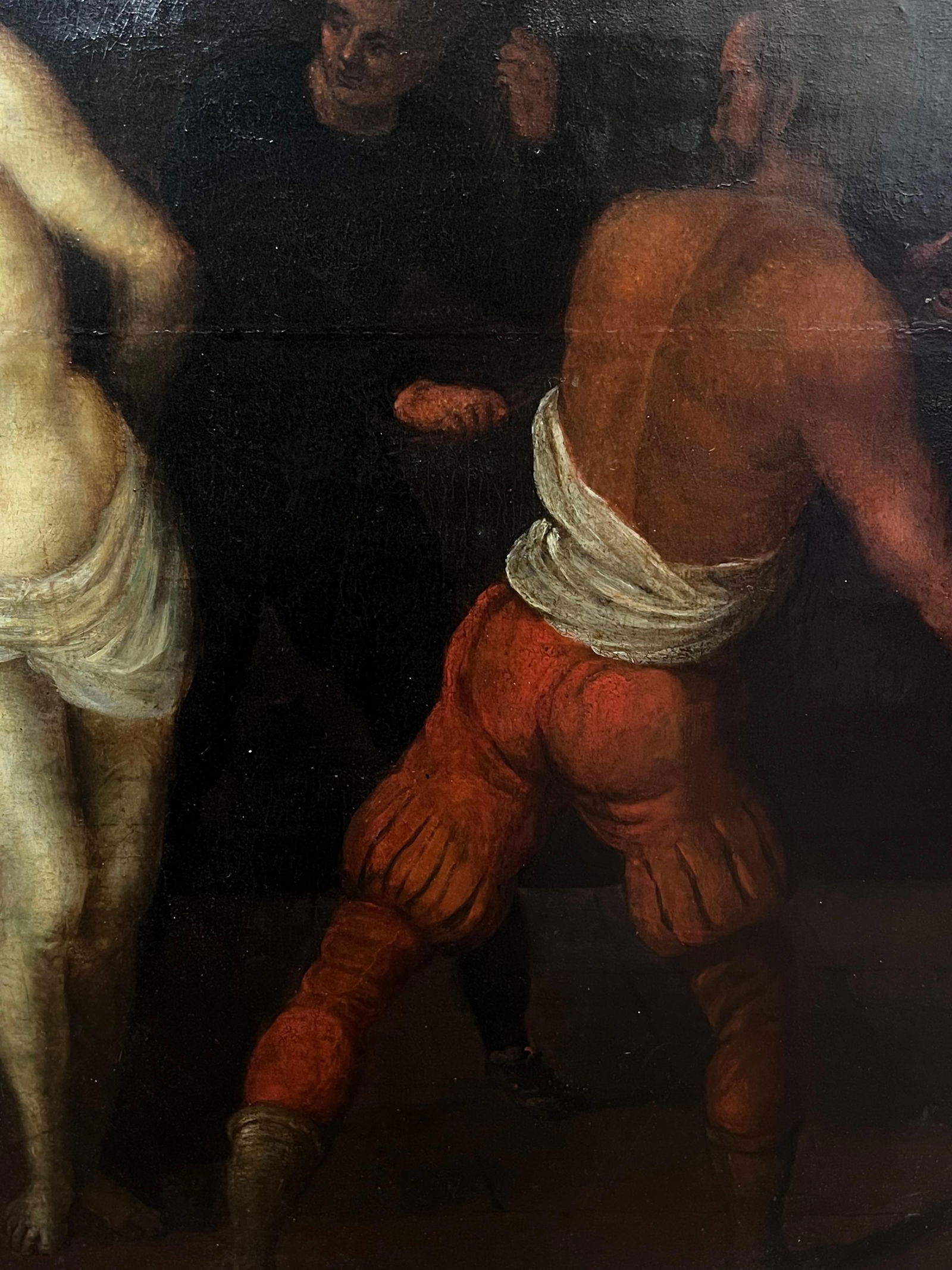 17th Century Flemish Baroque Old Master Oil on Panel Flagellation of Christ 17th century - 5