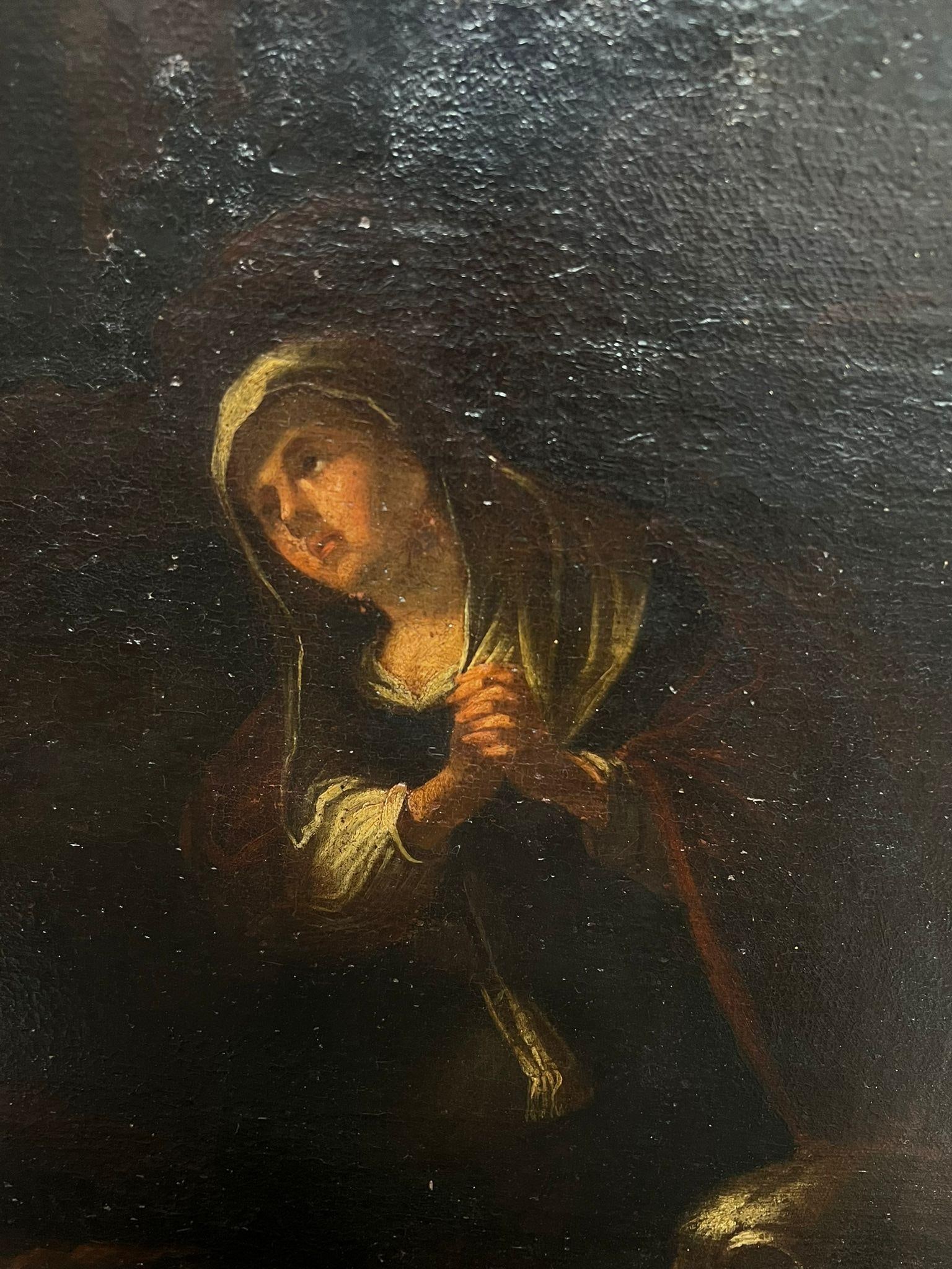 17th Century Large Italian Old Master Oil Christ and the Penitent Canaanite 17th Century - 9