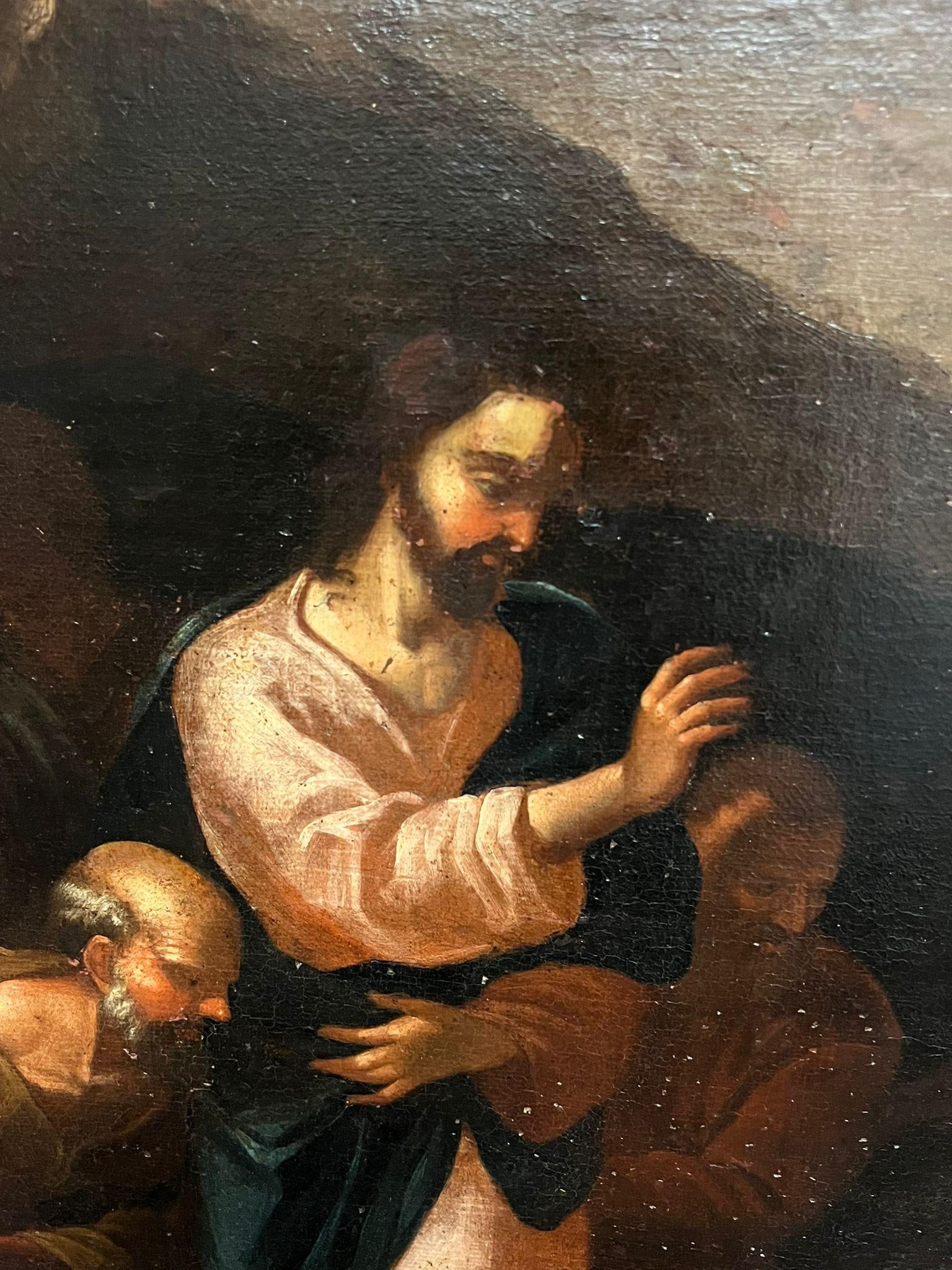 17th Century Large Italian Old Master Oil Christ and the Penitent Canaanite 17th Century - 5