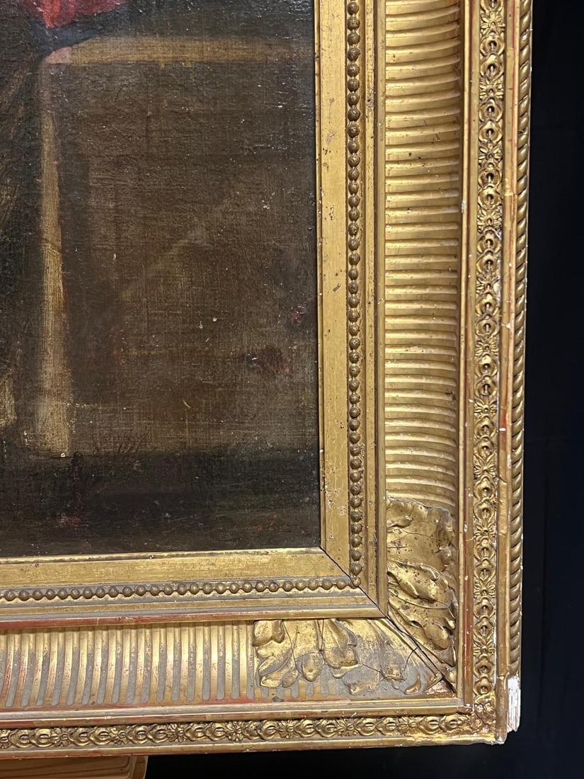 17th Century Painting Baroque Madonna & Child Attendant Angels Offering Gifts 17th Century - 13