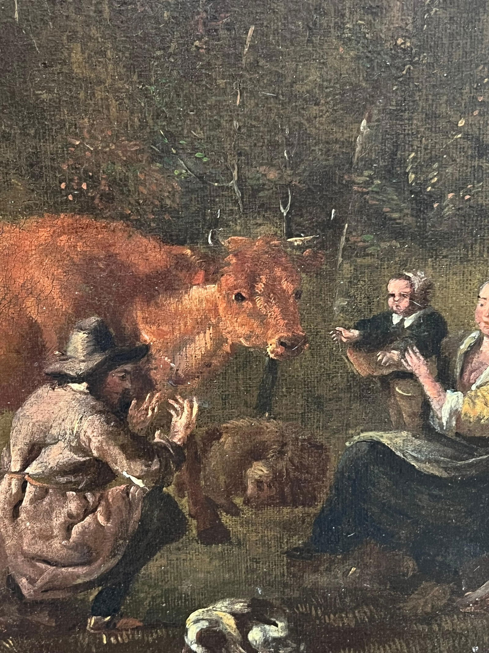 17th-Century Dutch Pastoral Scene Figures Cattle Goats in a Bucolic Landscape 17th Century - 6