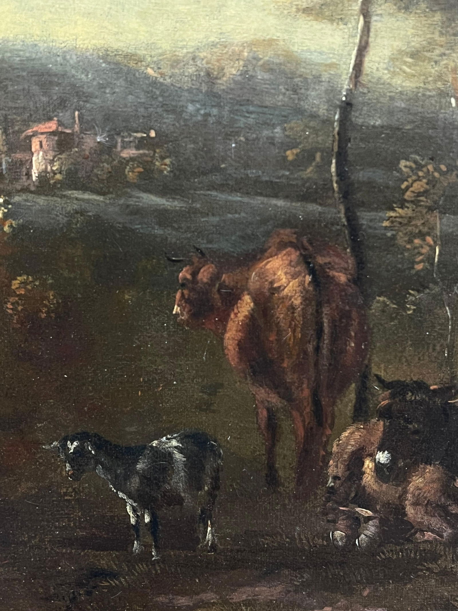 17th-Century Dutch Pastoral Scene Figures Cattle Goats in a Bucolic Landscape 17th Century - 7