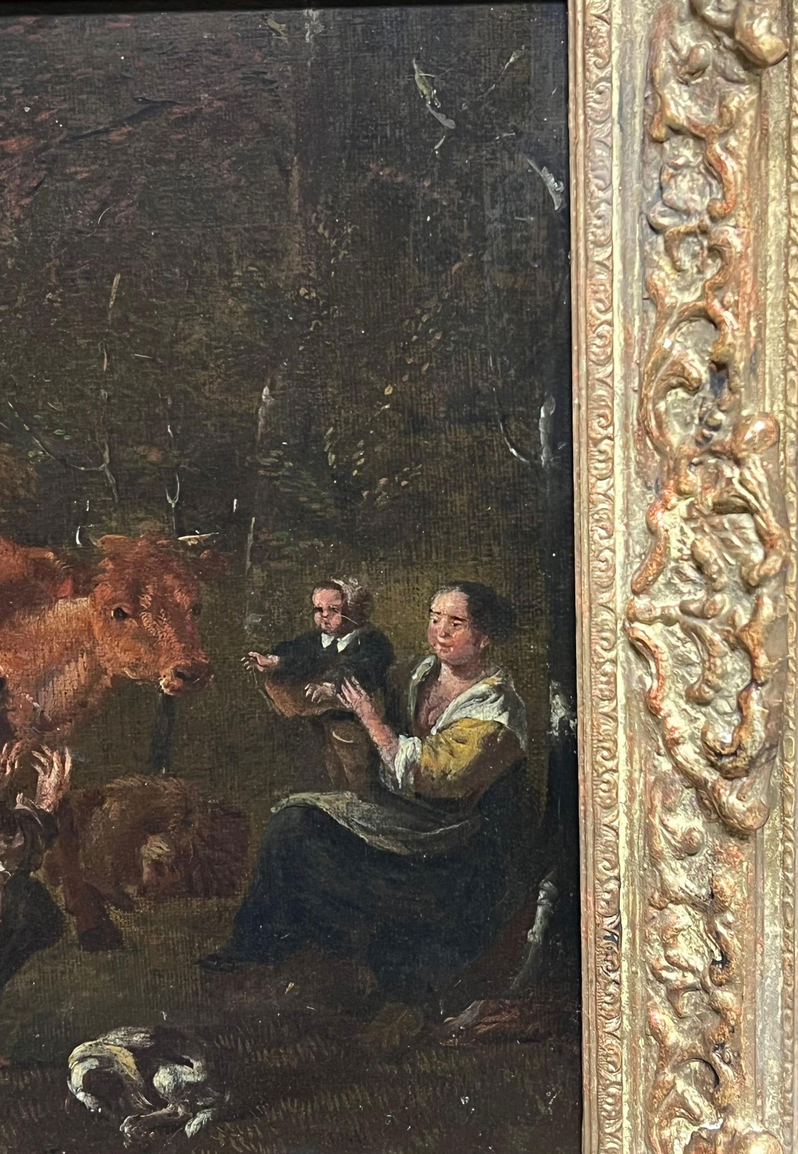 17th-Century Dutch Pastoral Scene Figures Cattle Goats in a Bucolic Landscape 17th Century - 9