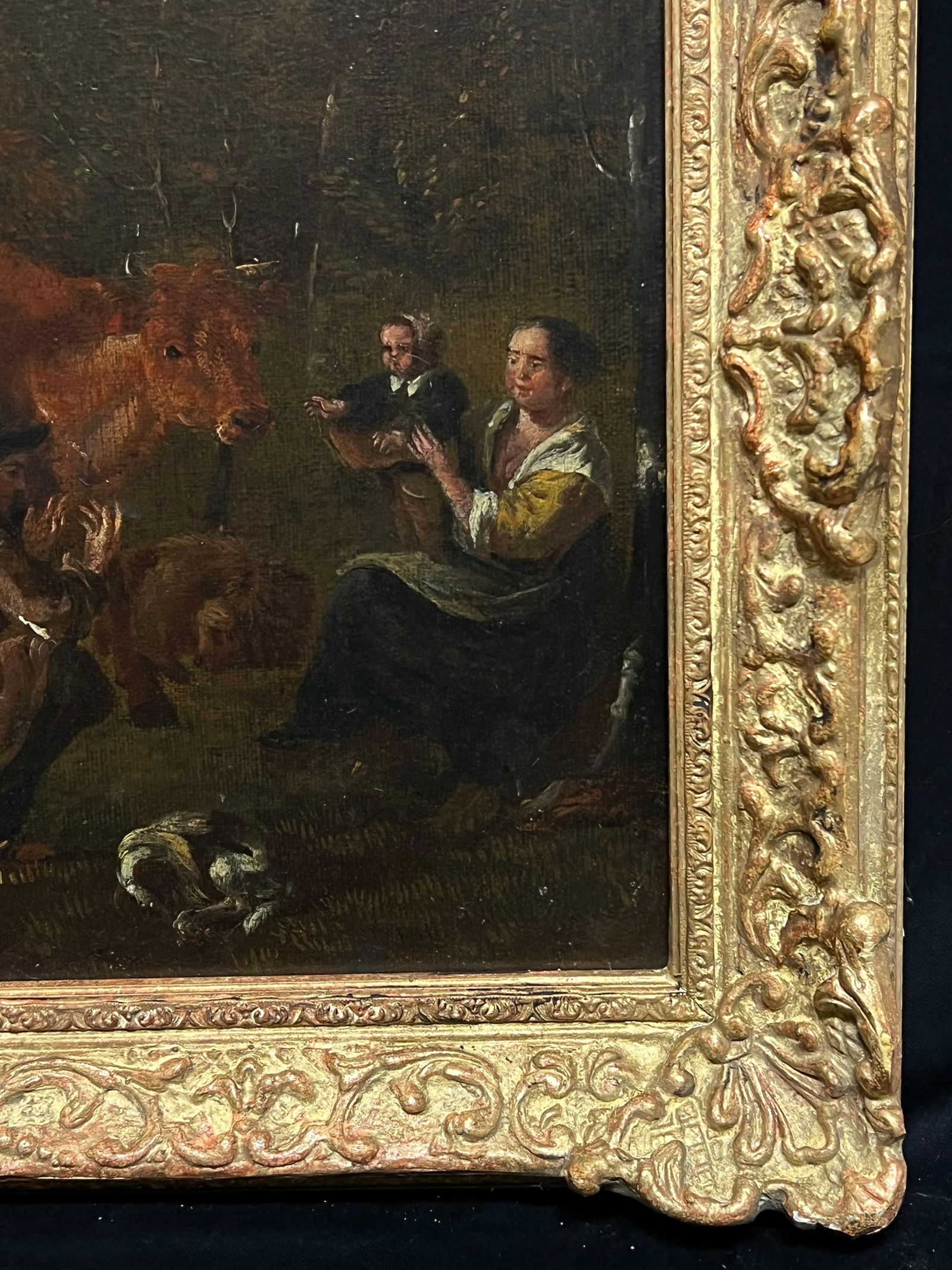 17th-Century Dutch Pastoral Scene Figures Cattle Goats in a Bucolic Landscape 17th Century - 10