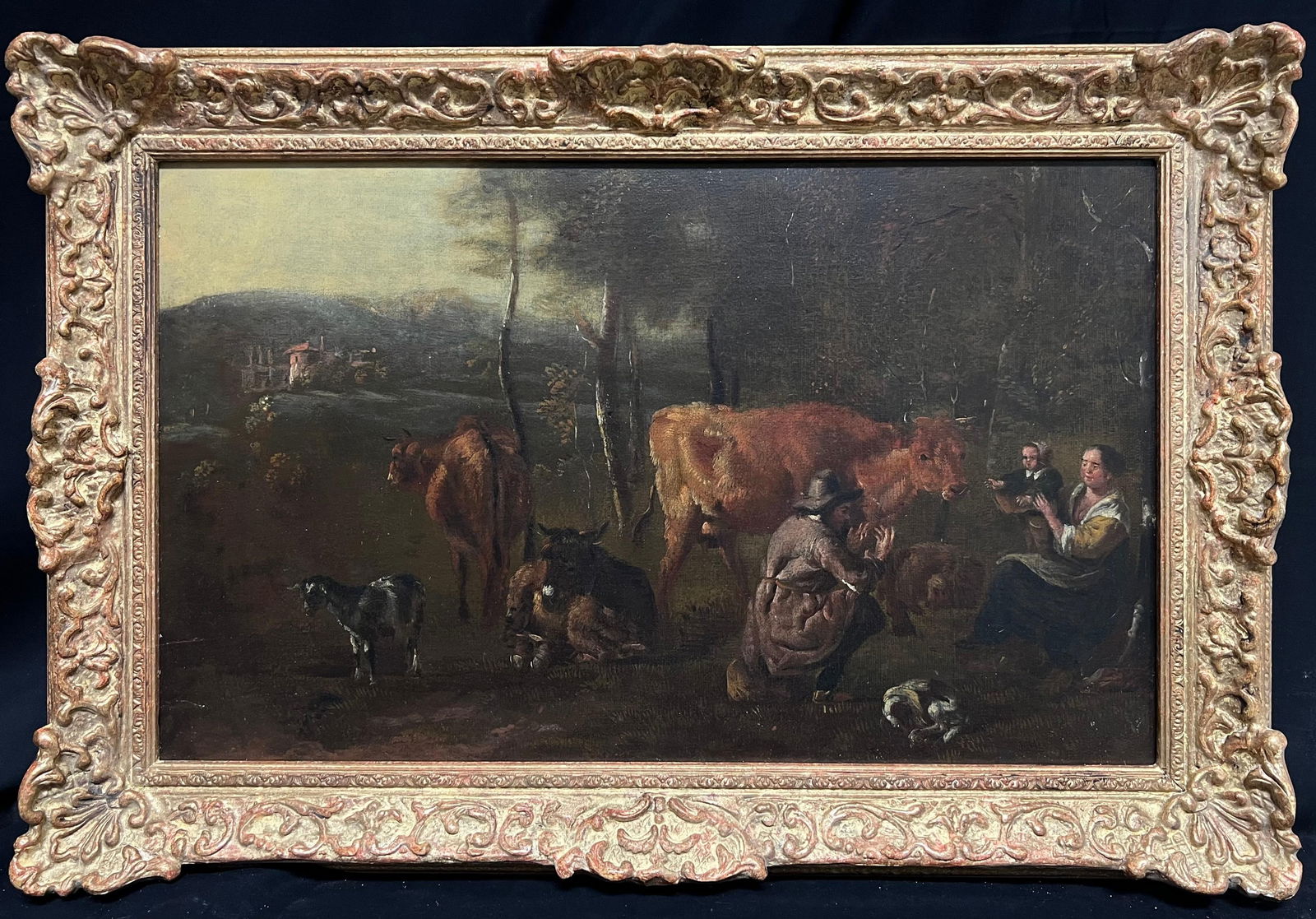 17th-Century Dutch Pastoral Scene Figures Cattle Goats in a Bucolic Landscape 17th Century - 13