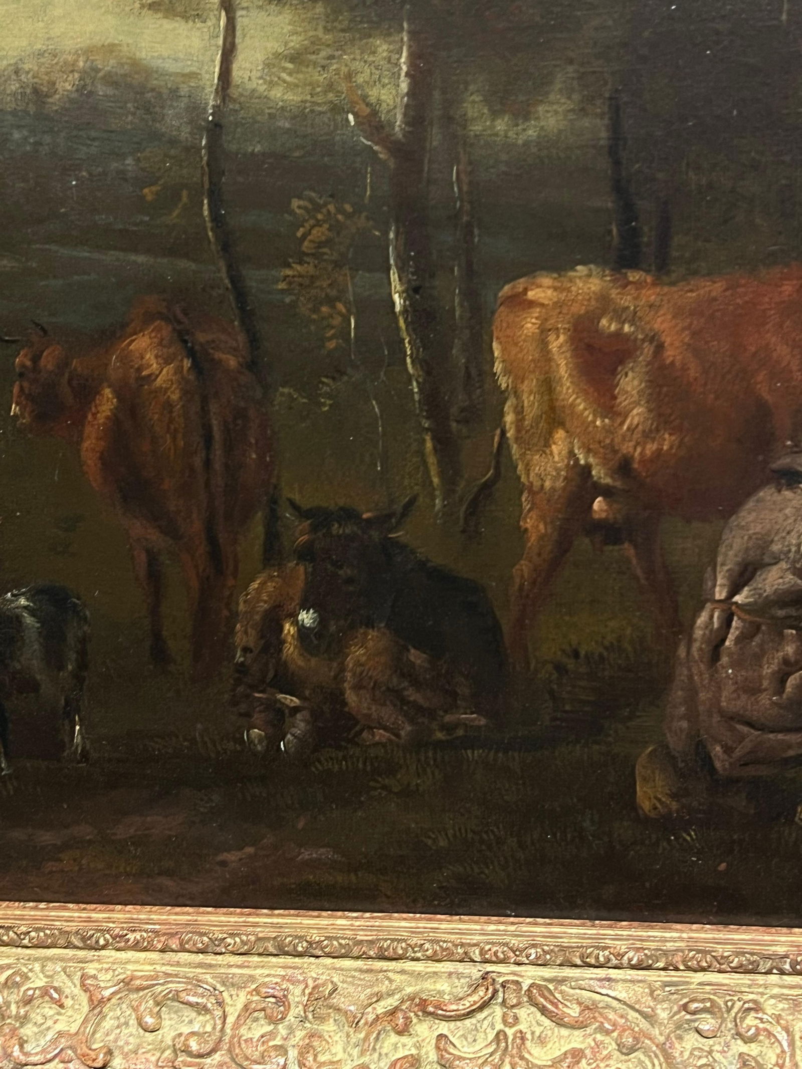 17th-Century Dutch Pastoral Scene Figures Cattle Goats in a Bucolic Landscape 17th Century - 2