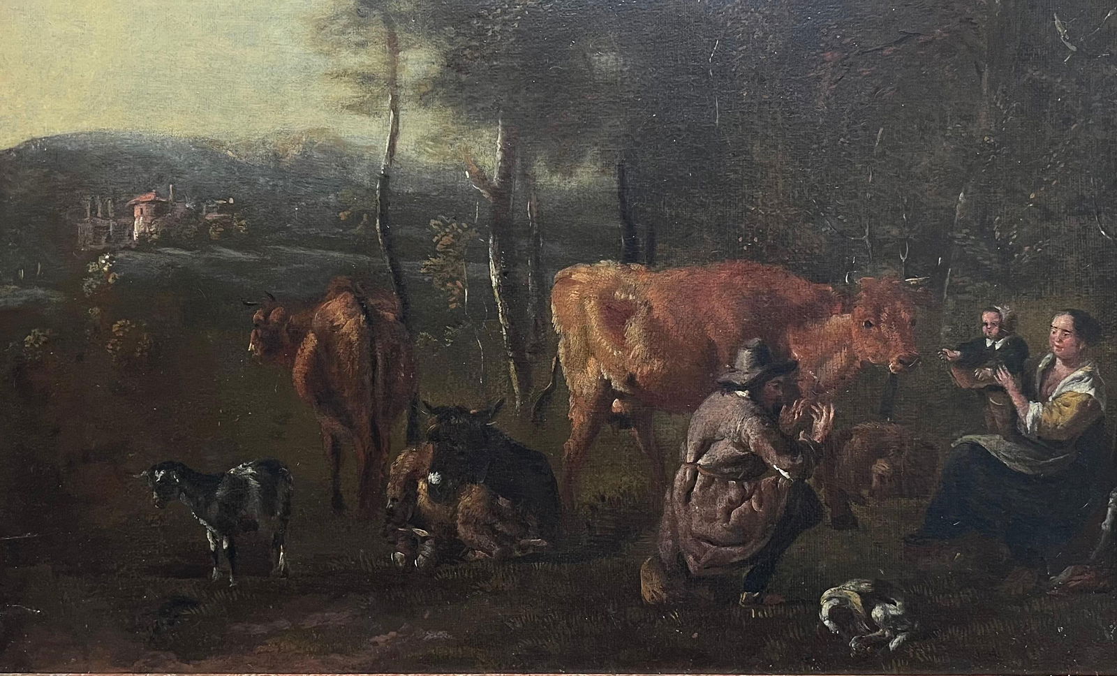 17th-Century Dutch Pastoral Scene Figures Cattle Goats in a Bucolic Landscape 17th Century - 5