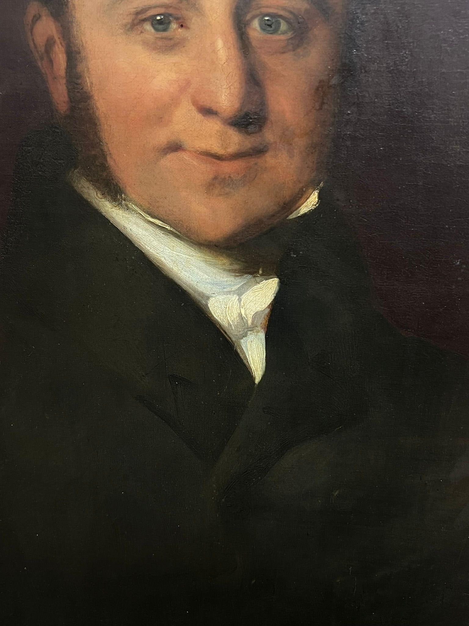 1830's British Oil Painting Large Portrait of a Distinguished Gentleman 19th Century - 5