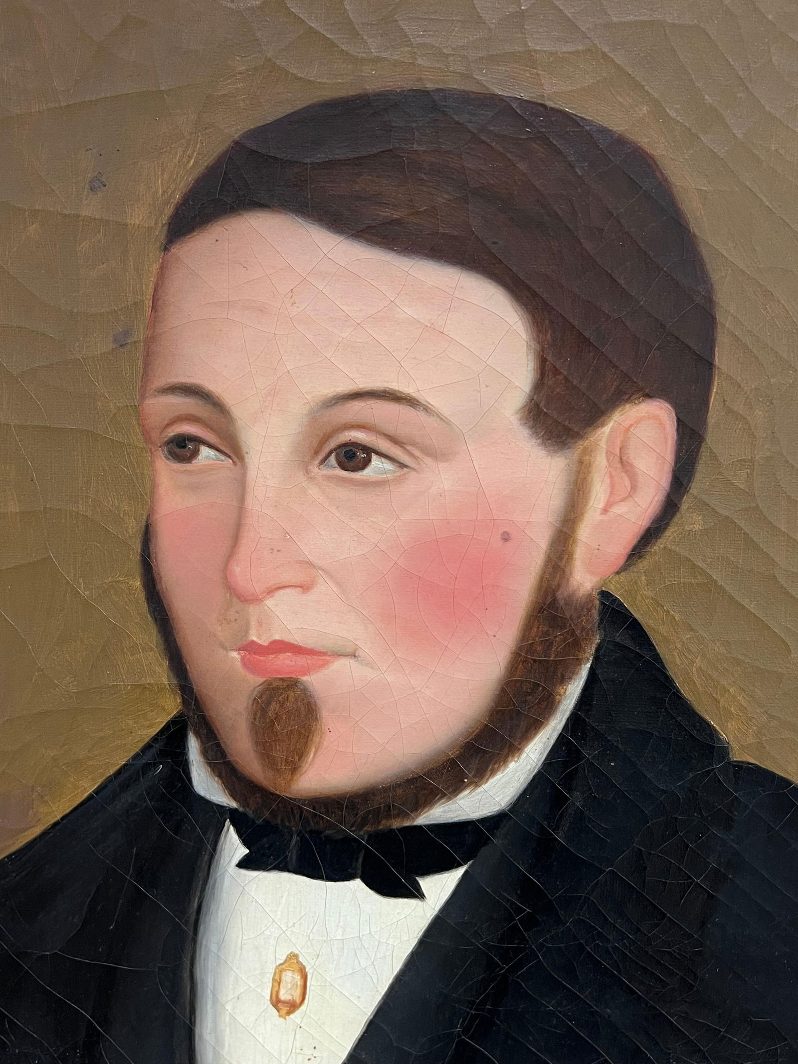 1850's Large Mid 19th Century French Portrait of a Young Gentleman Signed Oil 1855 - 9