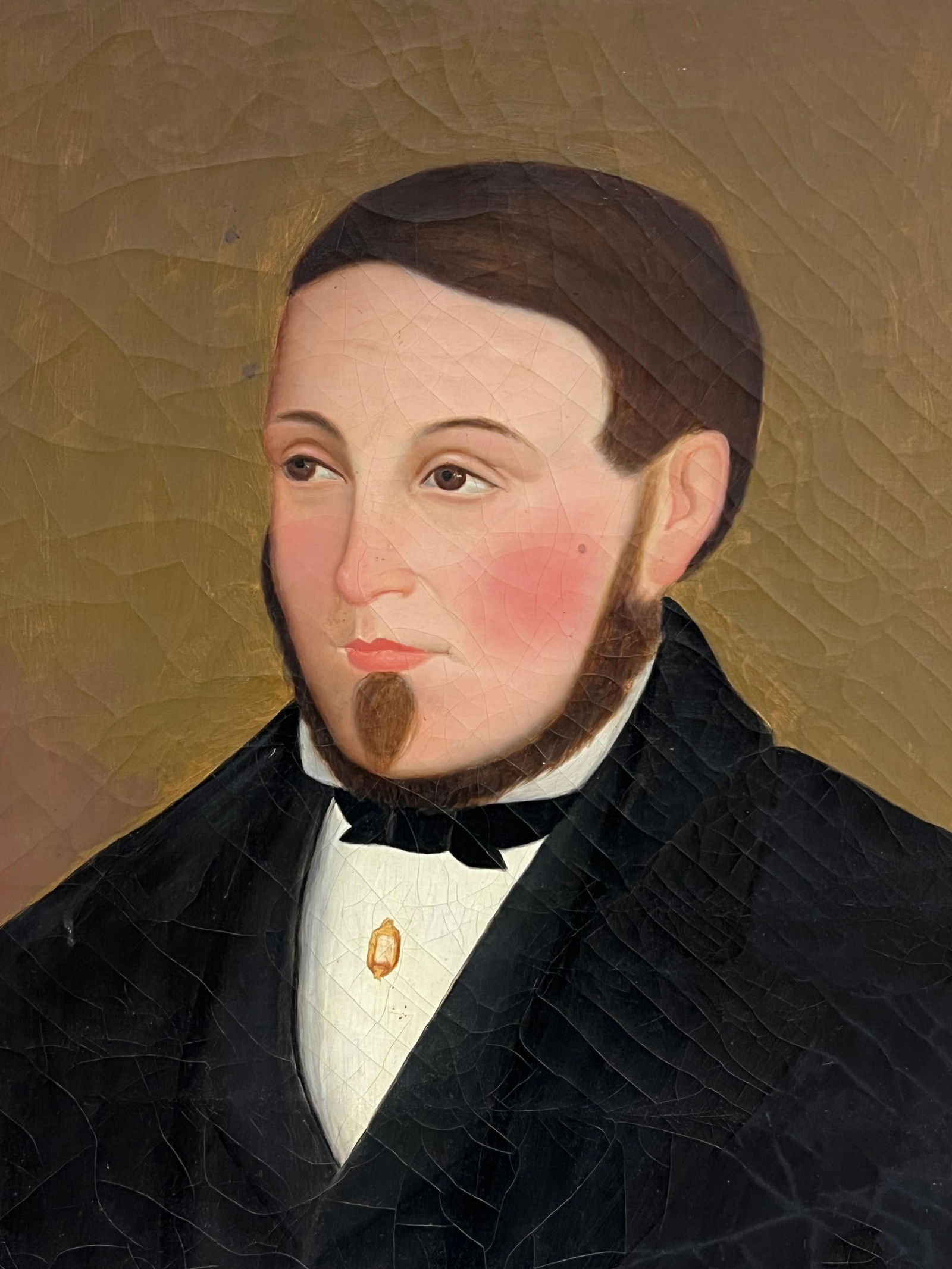 1850's Large Mid 19th Century French Portrait of a Young Gentleman Signed Oil 1855 - 5