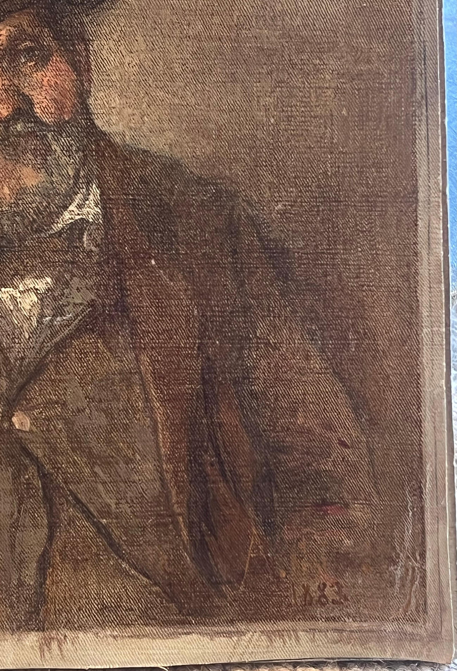 1880's French Impressionist Oil Painting Portrait Ambroise Vollard Famous Dealer 1883 - 11