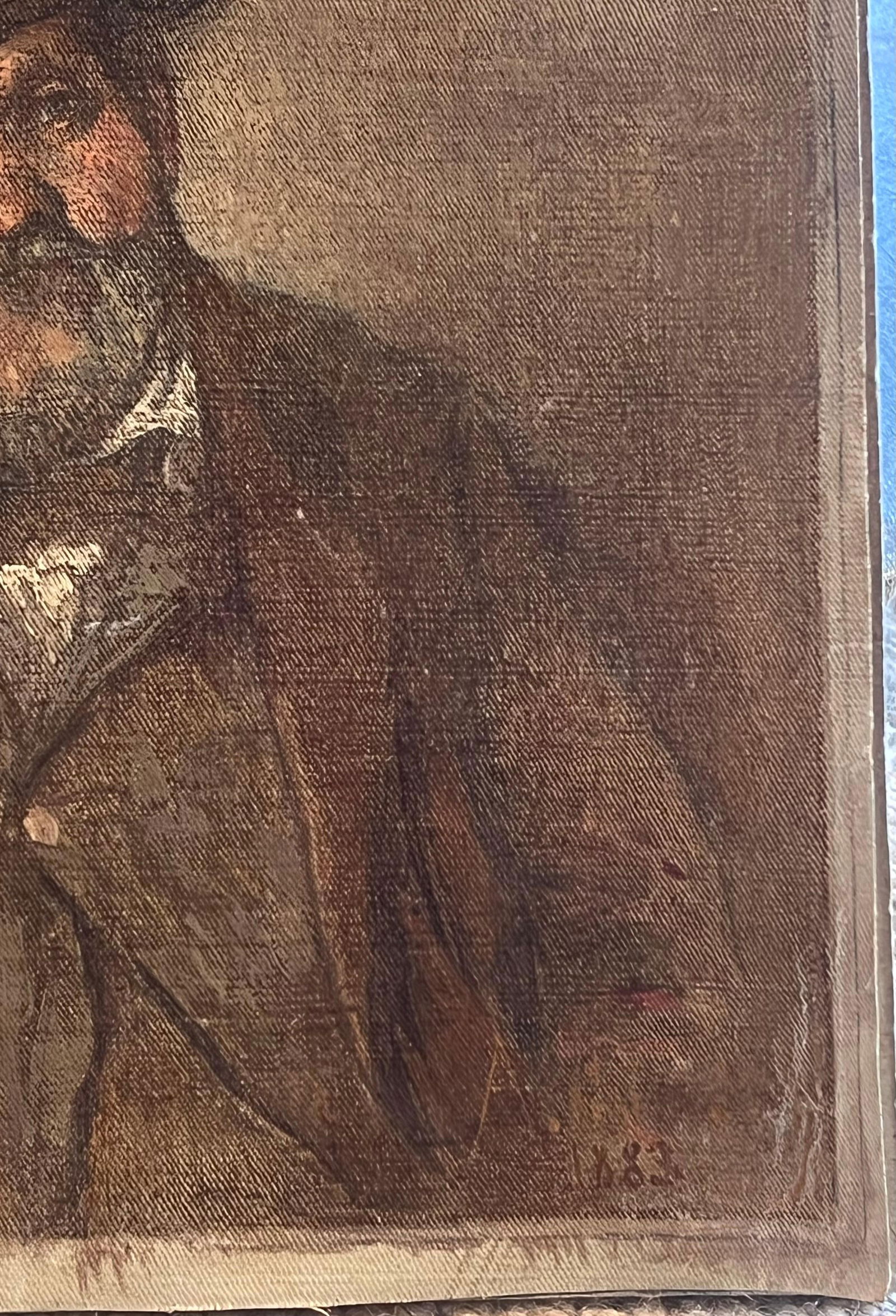 1880's French Impressionist Oil Painting Portrait Ambroise Vollard Famous Dealer 1883 - 4