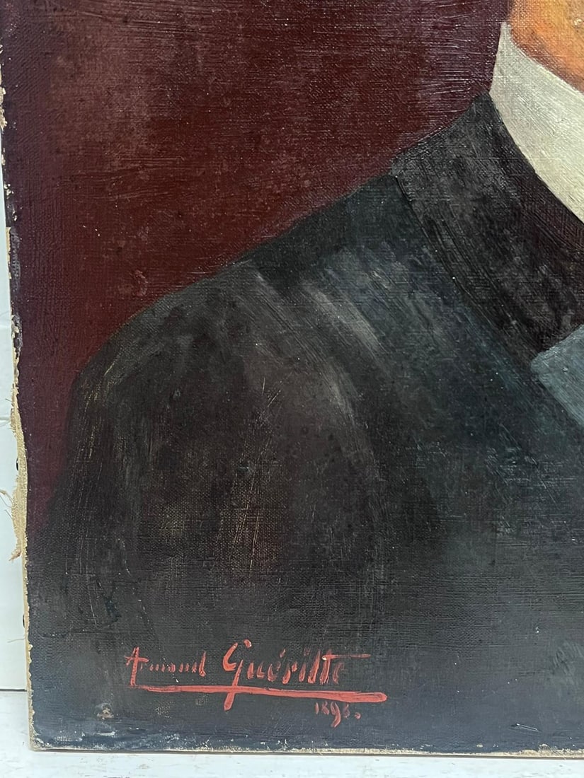 1890's French Portrait of Character Man Signed & Dated 1896 titled oil painting 1896 - 13