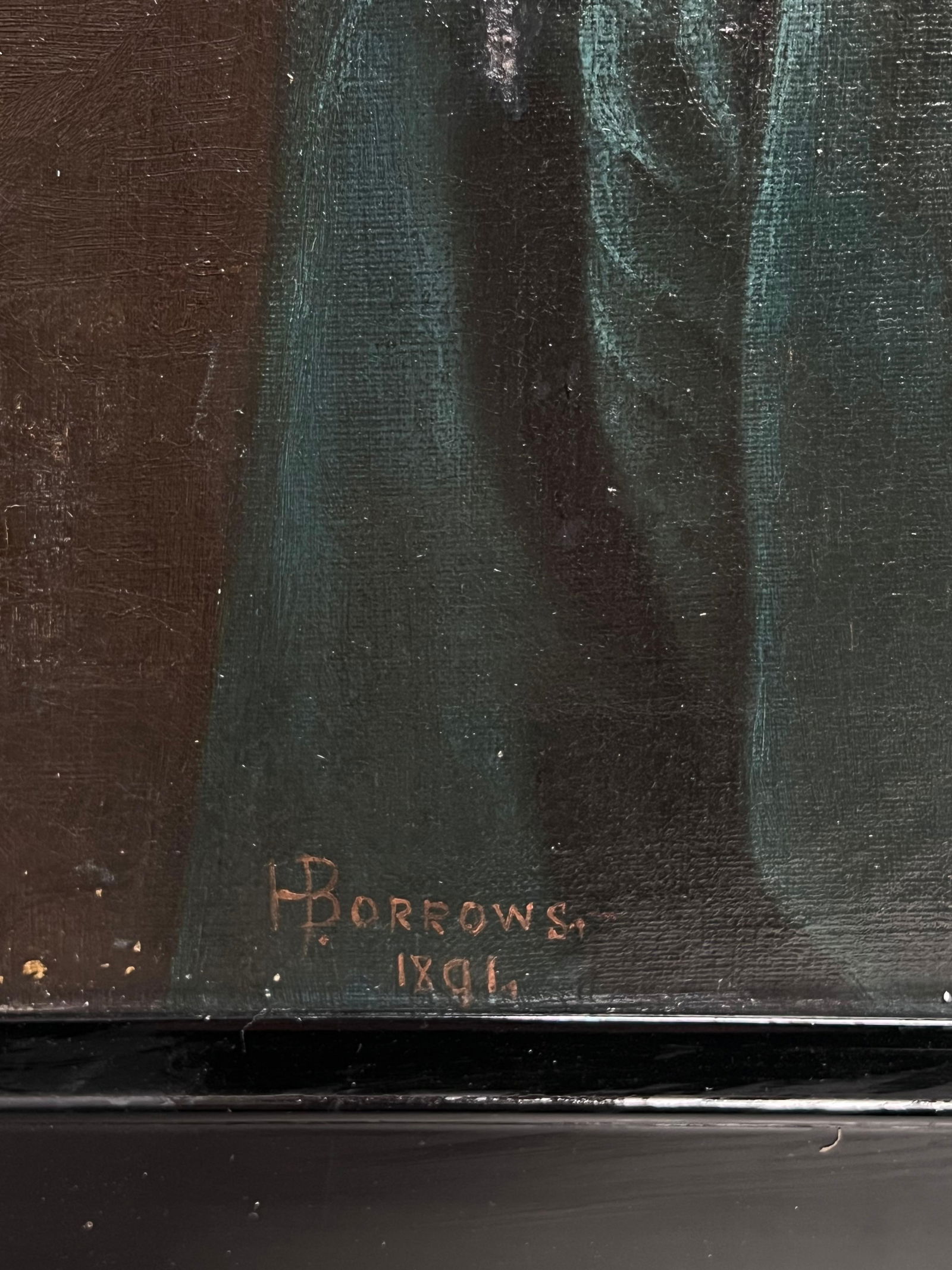 1890's Portrait Painting of Whitby Fisherman in Yorkshire England Large Oil 1891 - 5